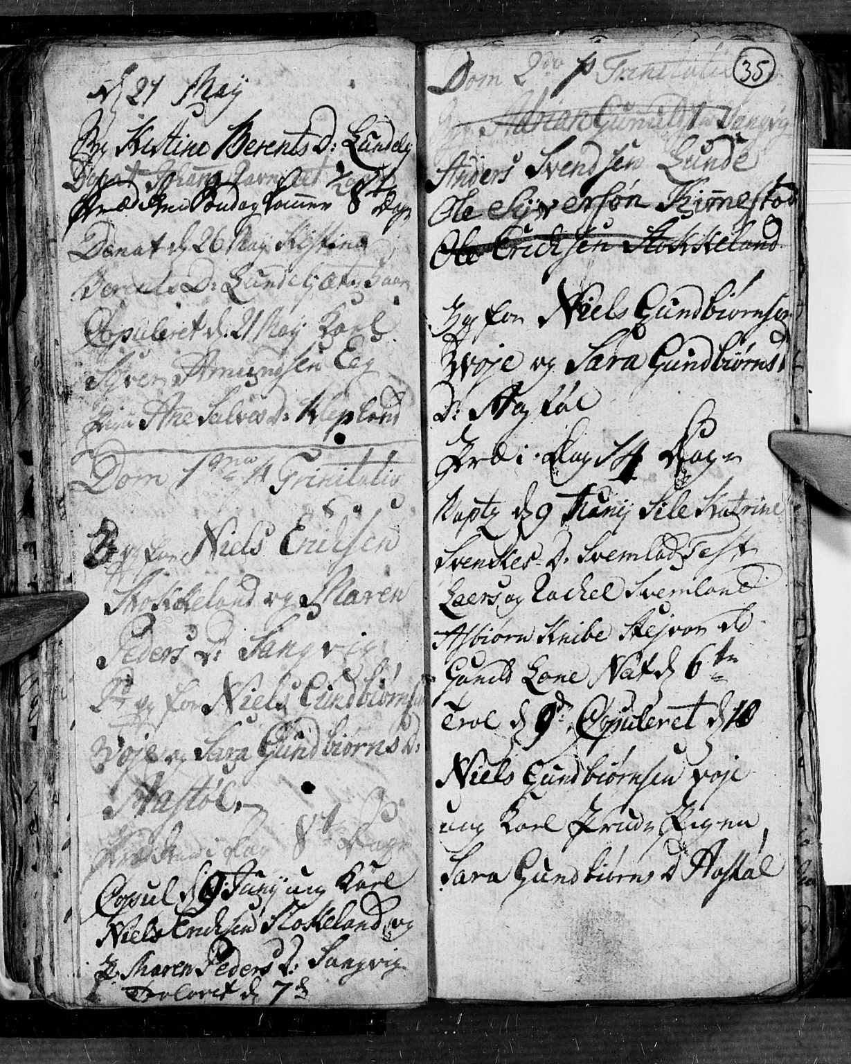 Søgne sokneprestkontor, AV/SAK-1111-0037/F/Fb/Fbb/L0001: Parish register (copy) no. B 1, 1779-1802, p. 35