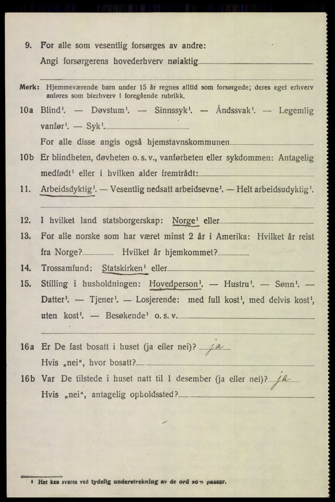 SAH, 1920 census for Tolga, 1920, p. 5822