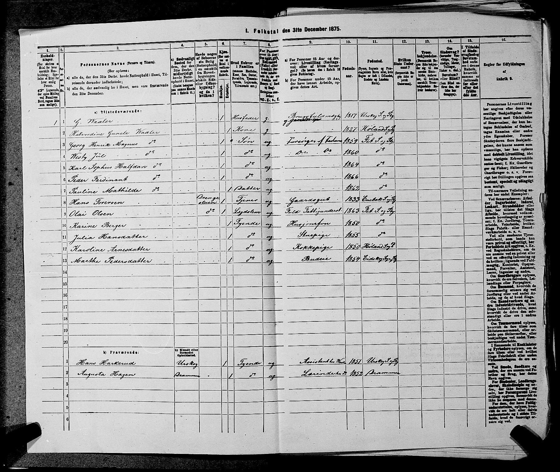 RA, 1875 census for 0227P Fet, 1875, p. 1000