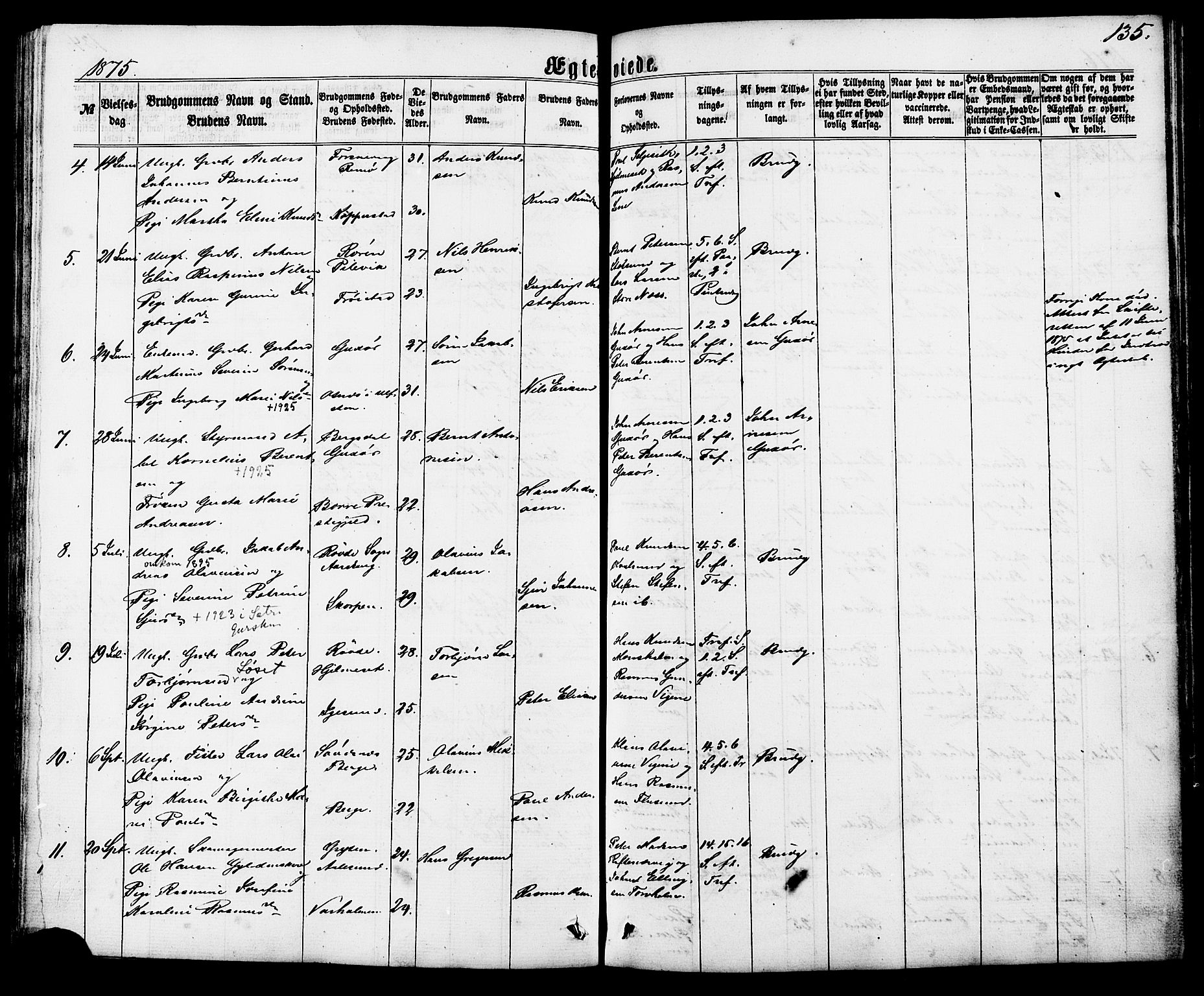 Ministerialprotokoller, klokkerbøker og fødselsregistre - Møre og Romsdal, AV/SAT-A-1454/507/L0071: Parish register (official) no. 507A06, 1863-1878, p. 135