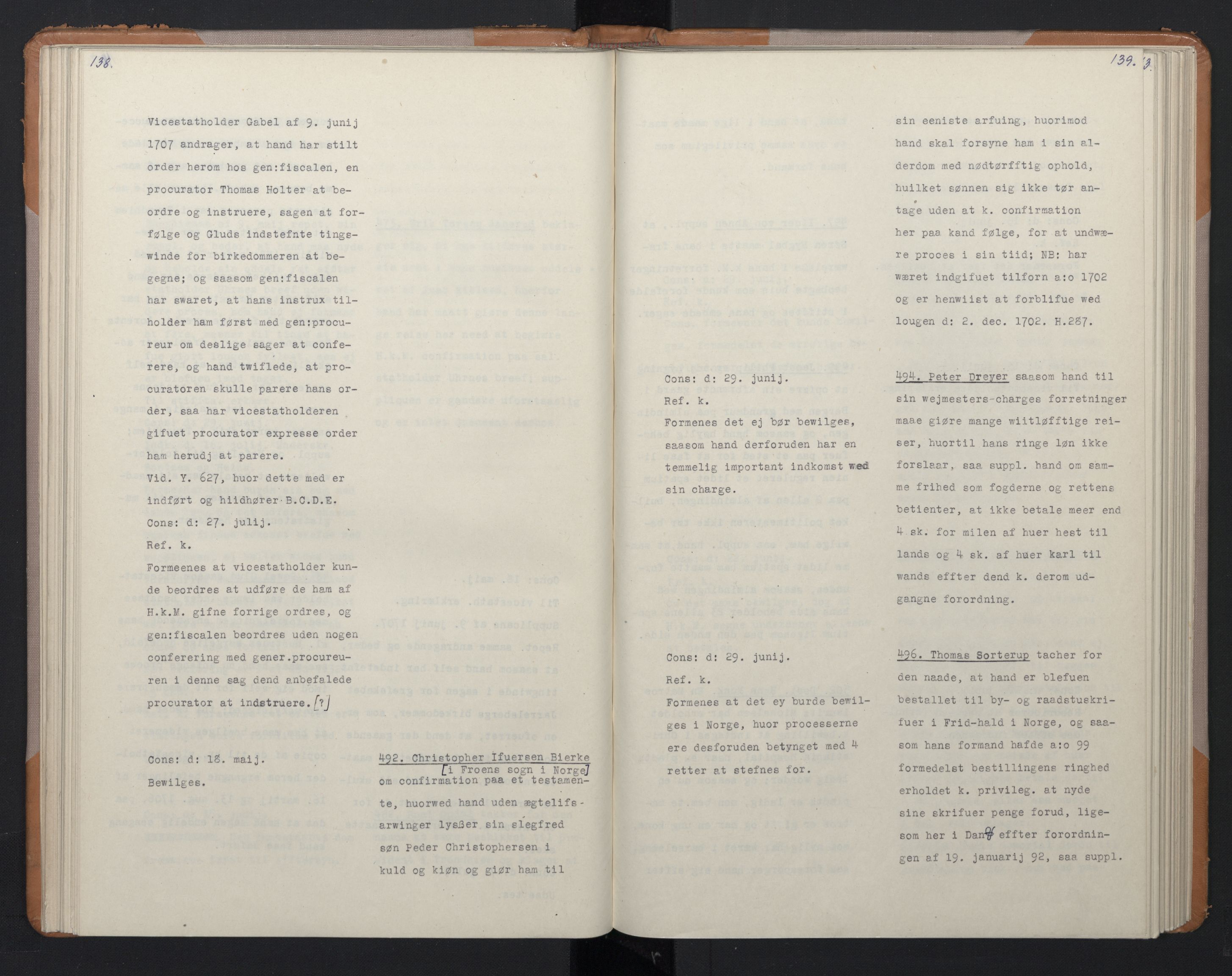 Avskriftsamlingen, AV/RA-EA-4022/F/Fa/L0075: Supplikker, 1707, p. 75