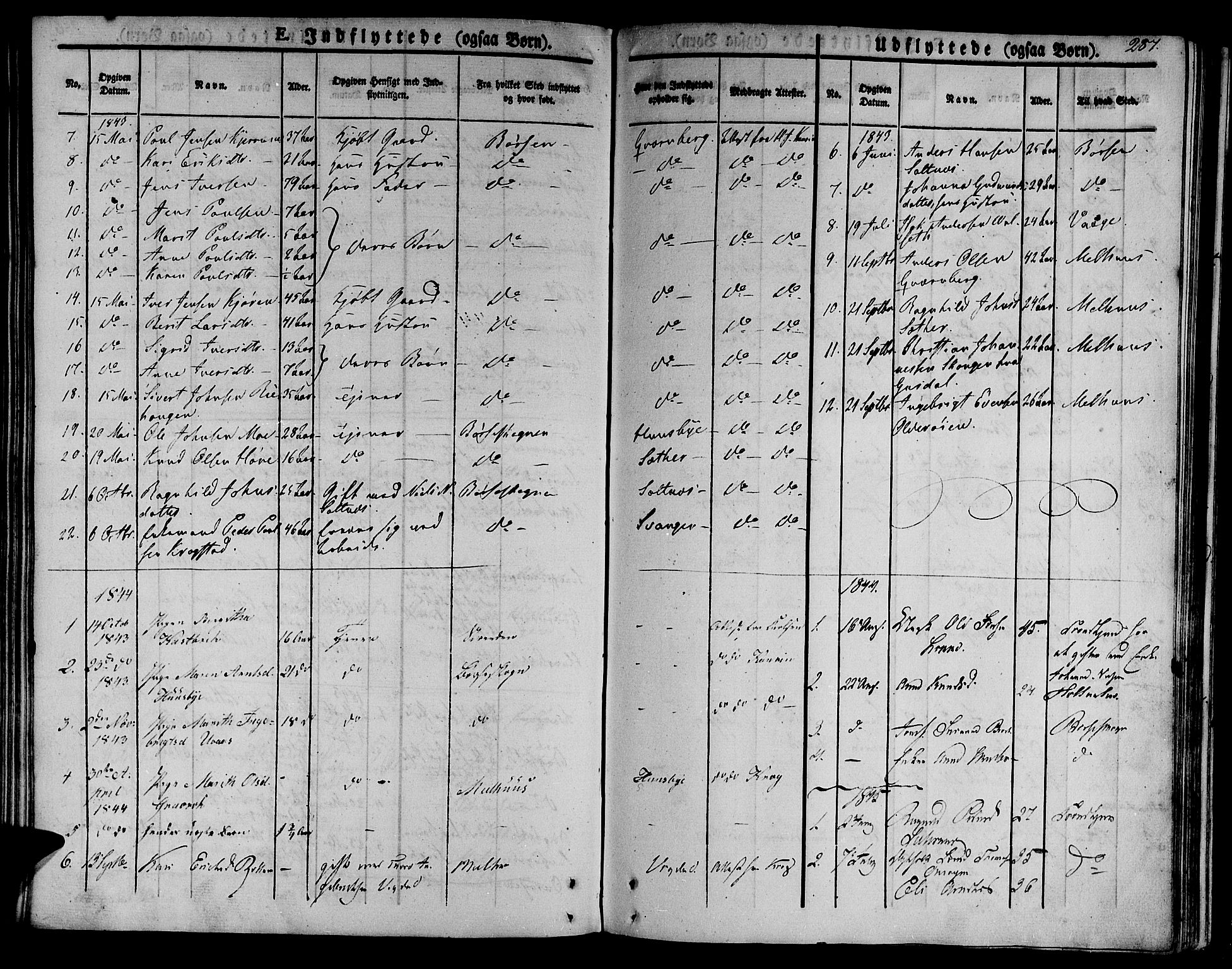 Ministerialprotokoller, klokkerbøker og fødselsregistre - Sør-Trøndelag, SAT/A-1456/612/L0375: Parish register (official) no. 612A07 /2, 1829-1845, p. 287