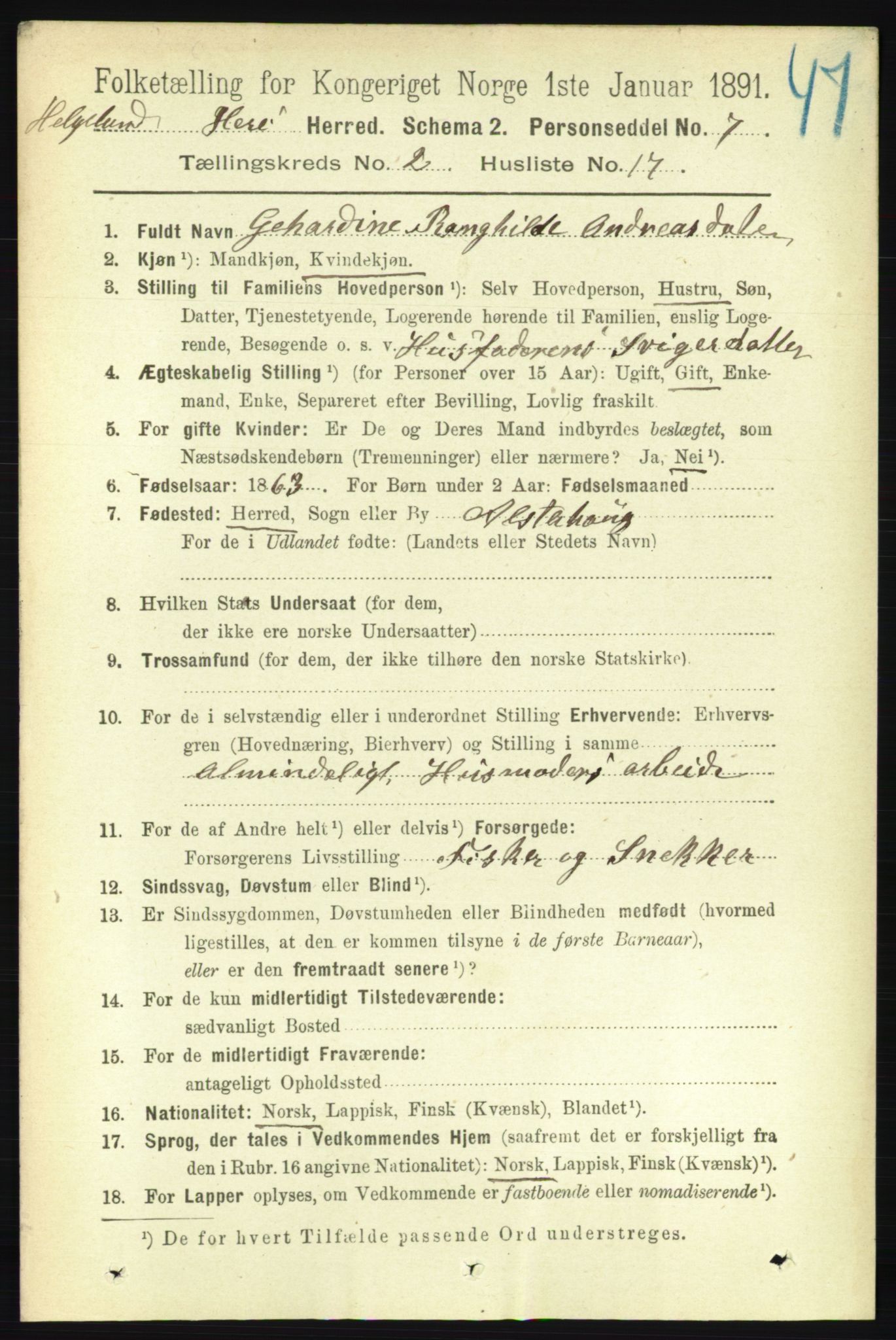 RA, 1891 census for 1818 Herøy, 1891, p. 371