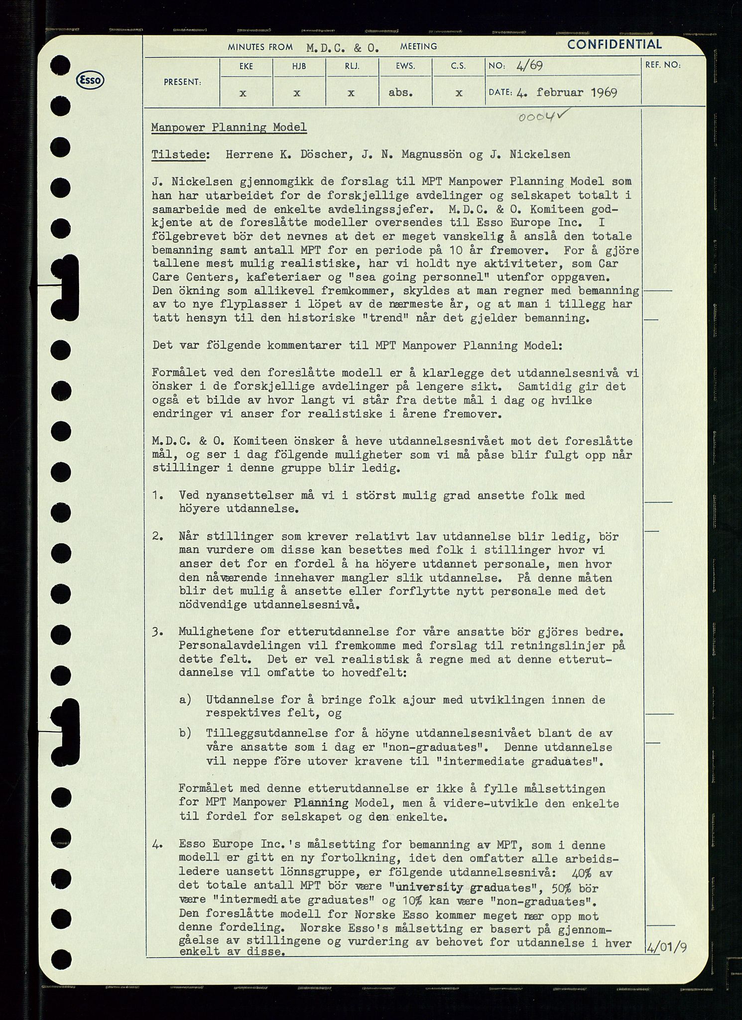 Pa 0982 - Esso Norge A/S, SAST/A-100448/A/Aa/L0003/0001: Den administrerende direksjon Board minutes (styrereferater) og Bedriftforsamlingsprotokoll / Den administrerende direksjon Board minutes (styrereferater), 1969, p. 137