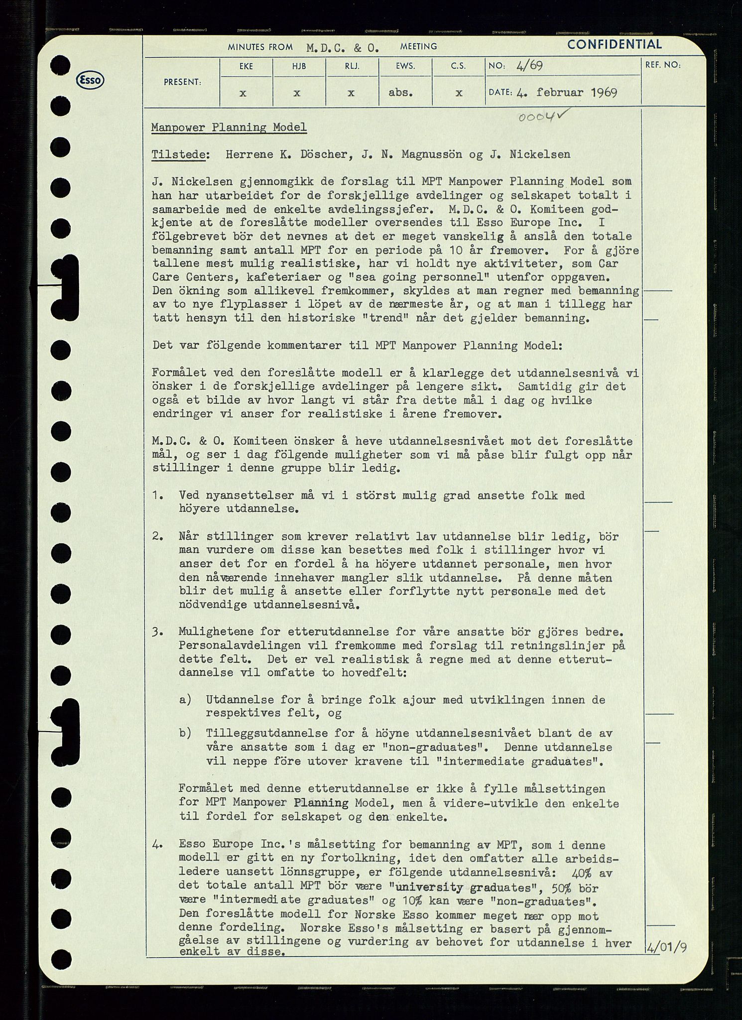 Pa 0982 - Esso Norge A/S, AV/SAST-A-100448/A/Aa/L0003/0001: Den administrerende direksjon Board minutes (styrereferater) og Bedriftforsamlingsprotokoll / Den administrerende direksjon Board minutes (styrereferater), 1969, p. 137