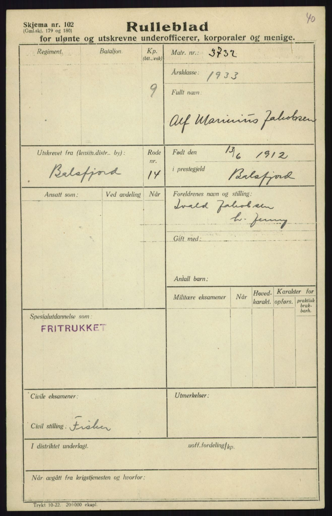 Forsvaret, Troms infanteriregiment nr. 16, AV/RA-RAFA-3146/P/Pa/L0017: Rulleblad for regimentets menige mannskaper, årsklasse 1933, 1933, p. 527