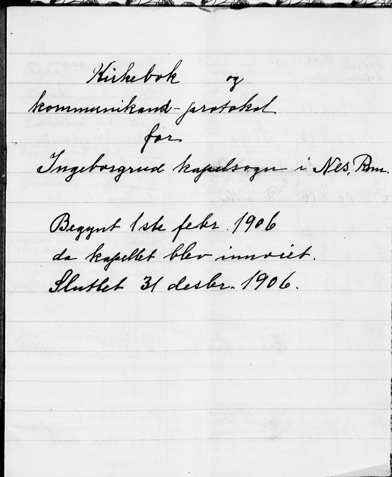 Nes prestekontor Kirkebøker, AV/SAO-A-10410/G/Gd/L0001: Parish register (copy) no. IV 1, 1907-1922