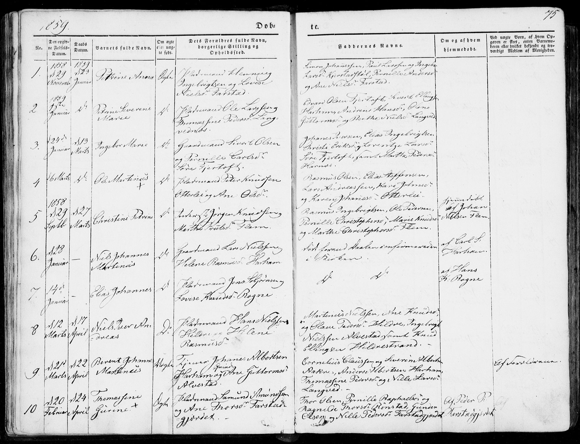 Ministerialprotokoller, klokkerbøker og fødselsregistre - Møre og Romsdal, SAT/A-1454/536/L0497: Parish register (official) no. 536A06, 1845-1865, p. 75
