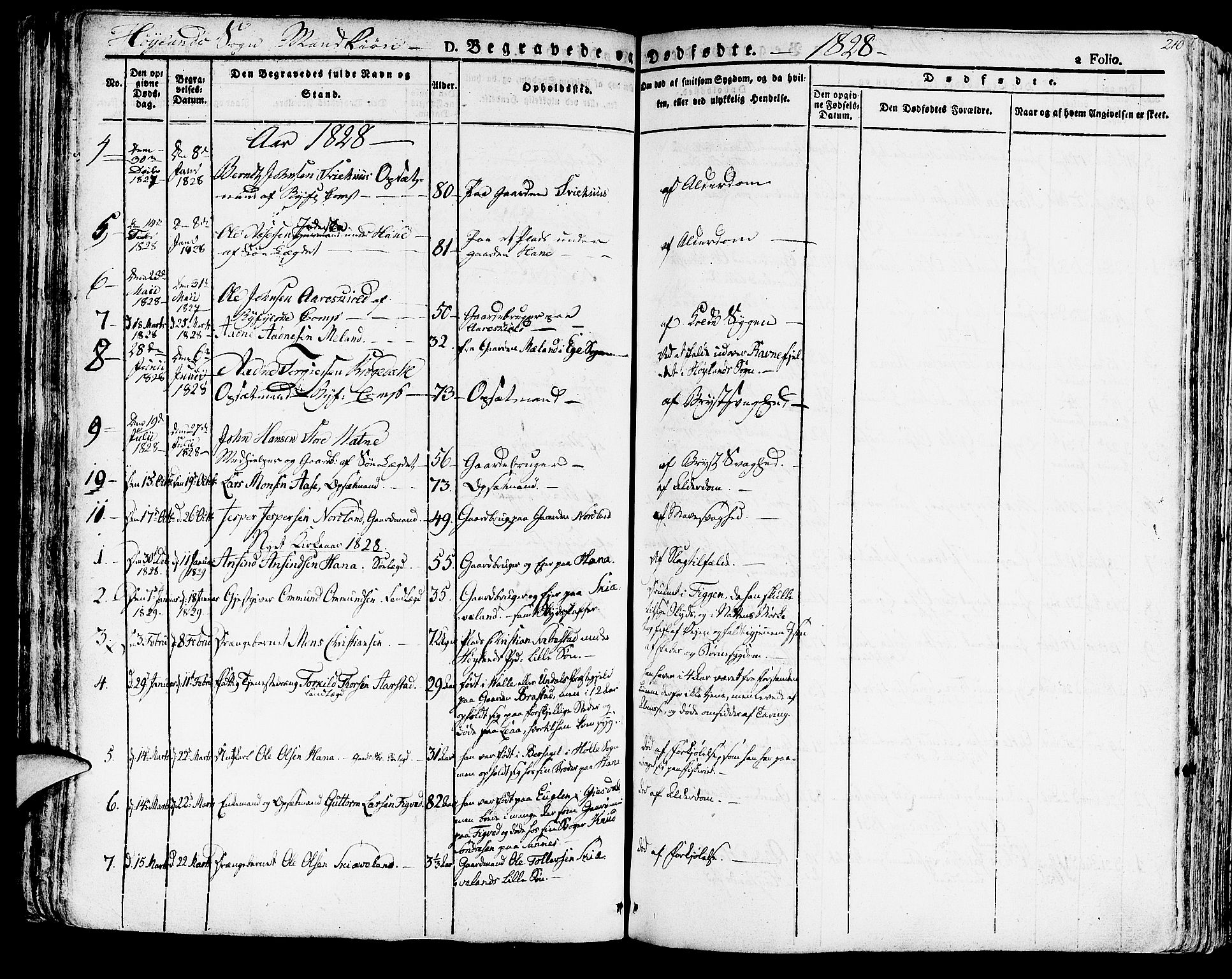 Høyland sokneprestkontor, SAST/A-101799/001/30BA/L0007: Parish register (official) no. A 7 /1, 1825-1841, p. 210