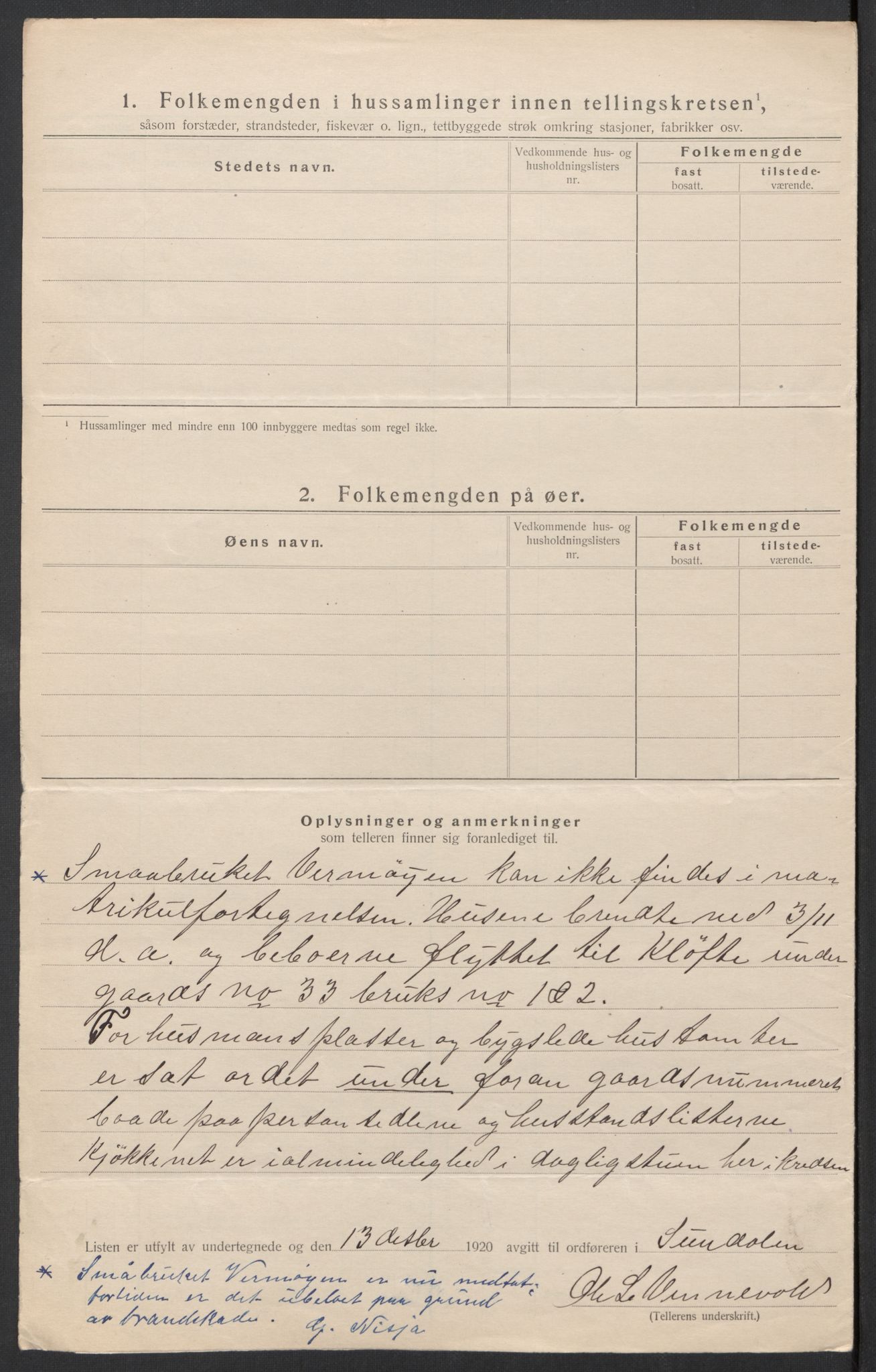 SAT, 1920 census for Sunndal, 1920, p. 26