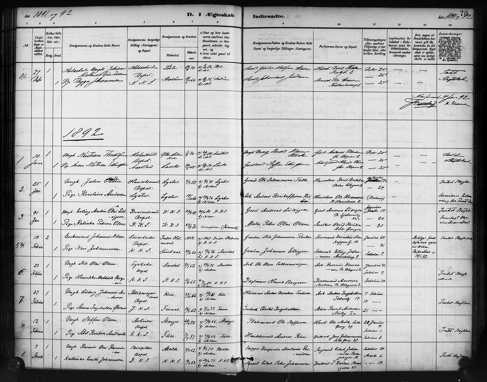 Korskirken sokneprestembete, SAB/A-76101/H/Haa/L0037: Parish register (official) no. D 4, 1883-1904, p. 70