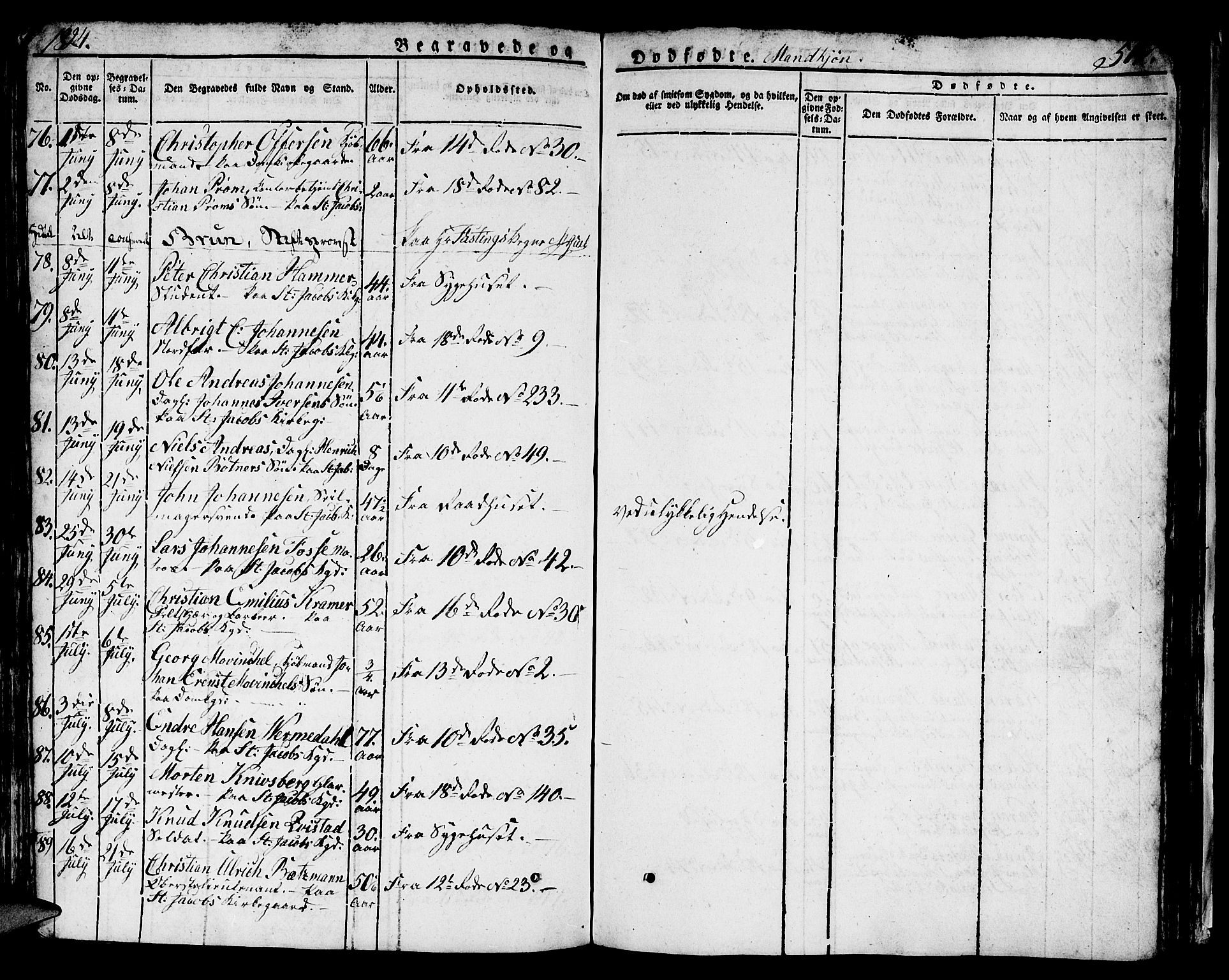 Domkirken sokneprestembete, SAB/A-74801/H/Hab/L0002: Parish register (copy) no. A 2, 1821-1839, p. 518