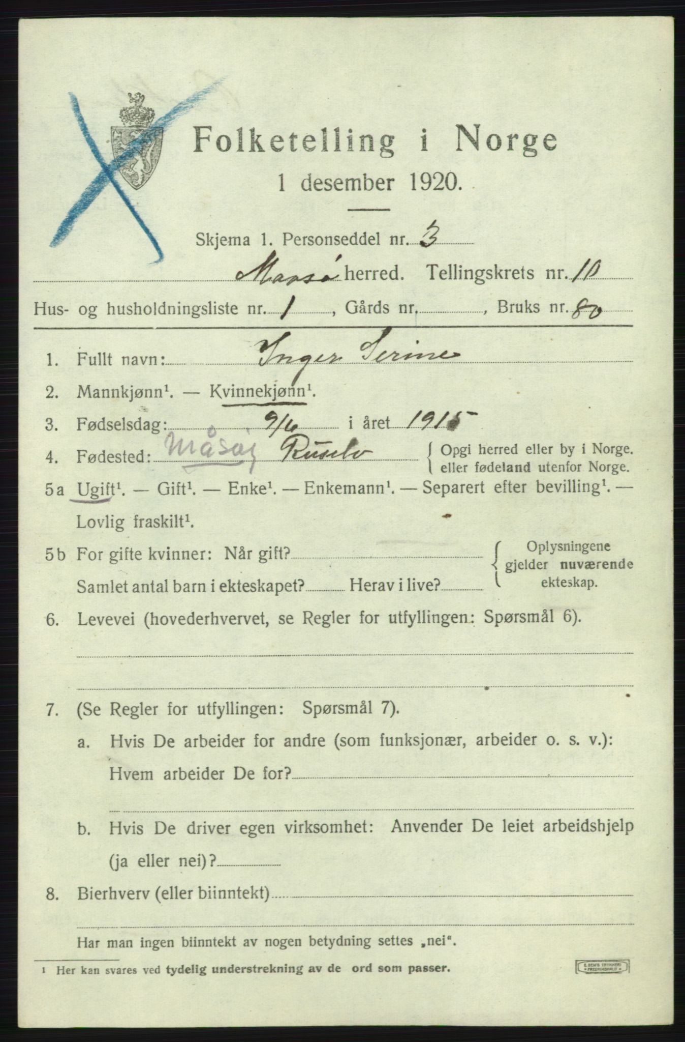 SATØ, 1920 census for Måsøy, 1920, p. 4716