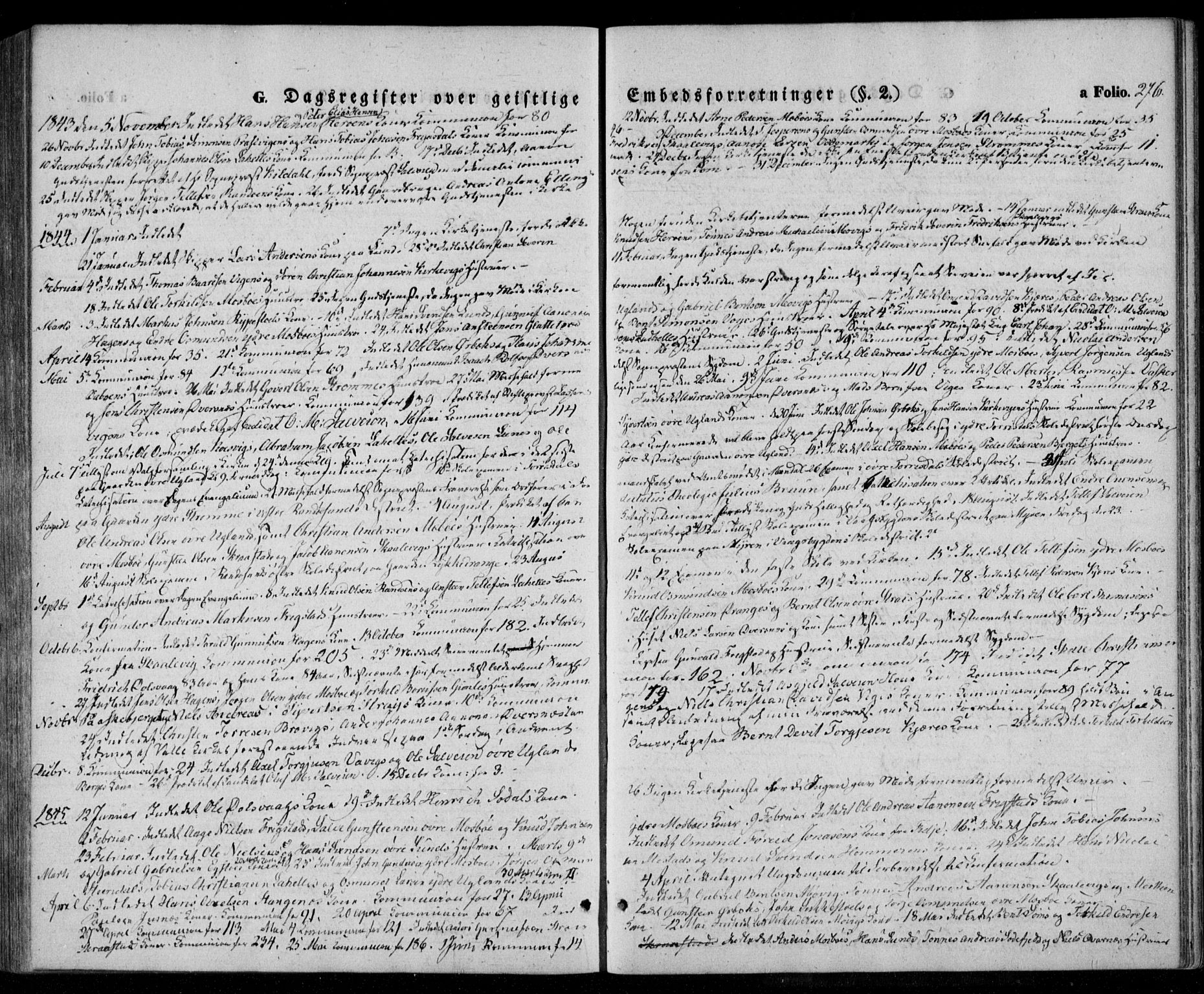 Oddernes sokneprestkontor, SAK/1111-0033/F/Fa/Faa/L0006: Parish register (official) no. A 6, 1838-1851, p. 276