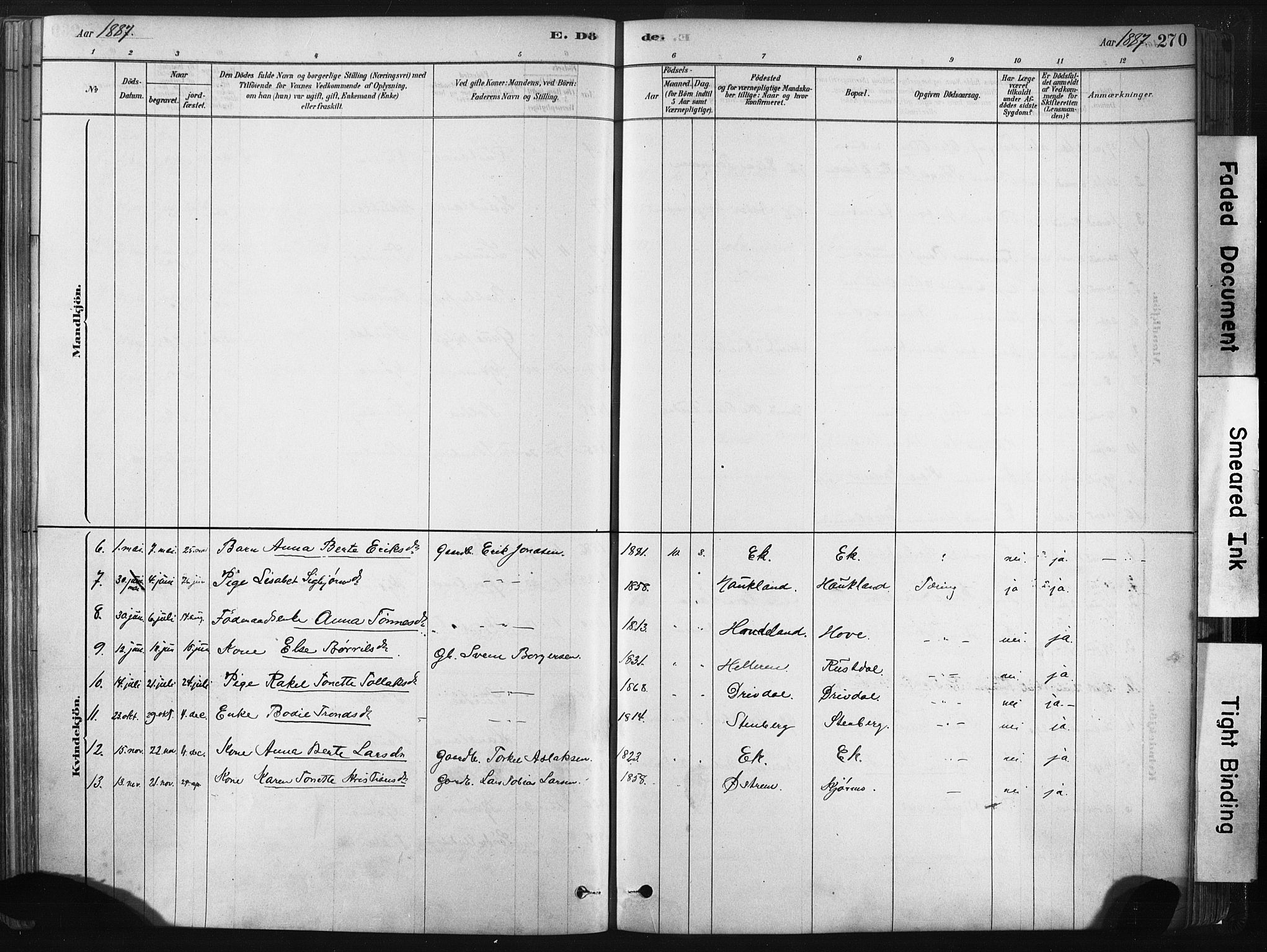 Lund sokneprestkontor, AV/SAST-A-101809/S06/L0011: Parish register (official) no. A 10, 1877-1904, p. 270