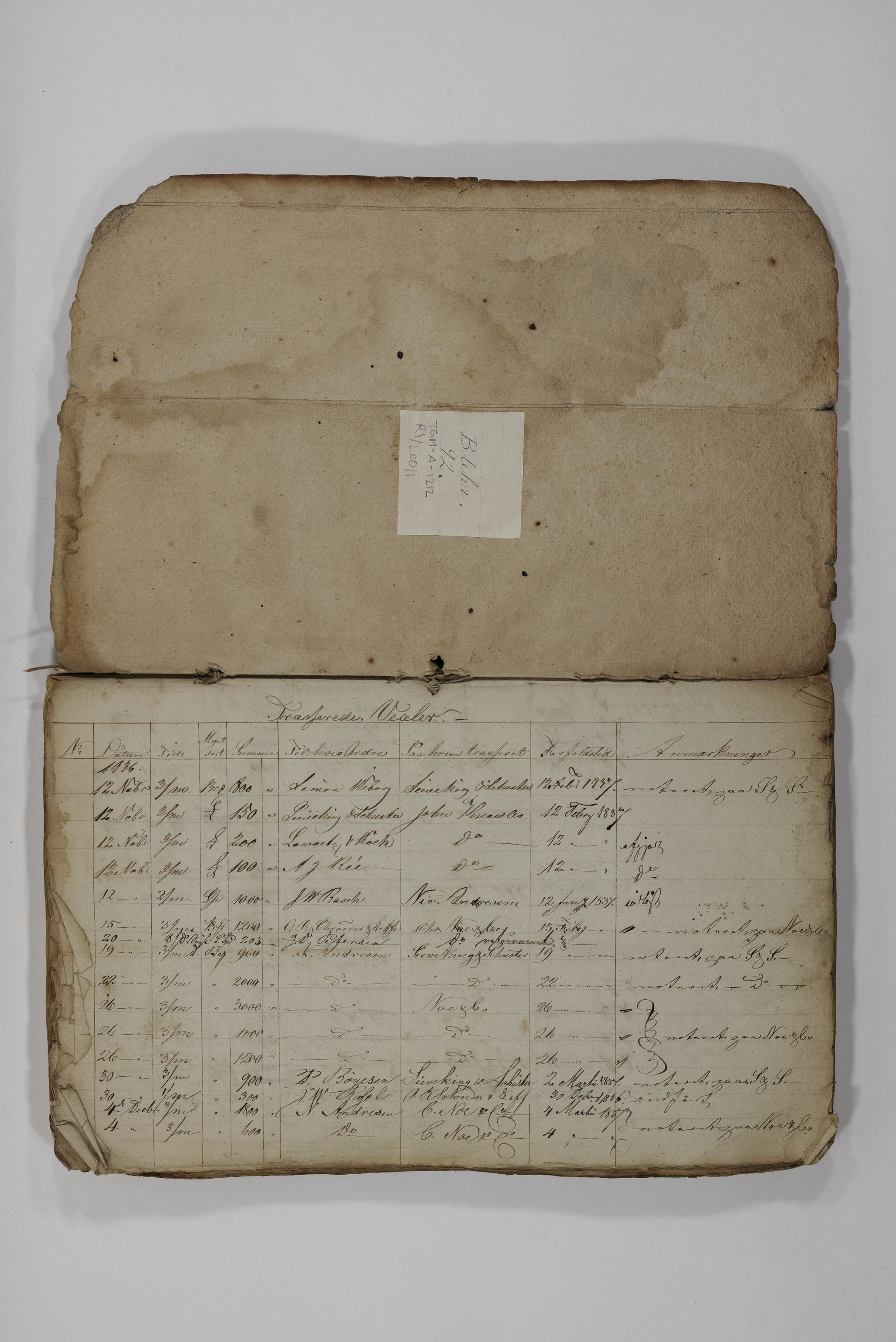 Blehr/ Kjellestad, TEMU/TGM-A-1212/R/Rl/L0011: Transferede veksler, 1836-1857, p. 3
