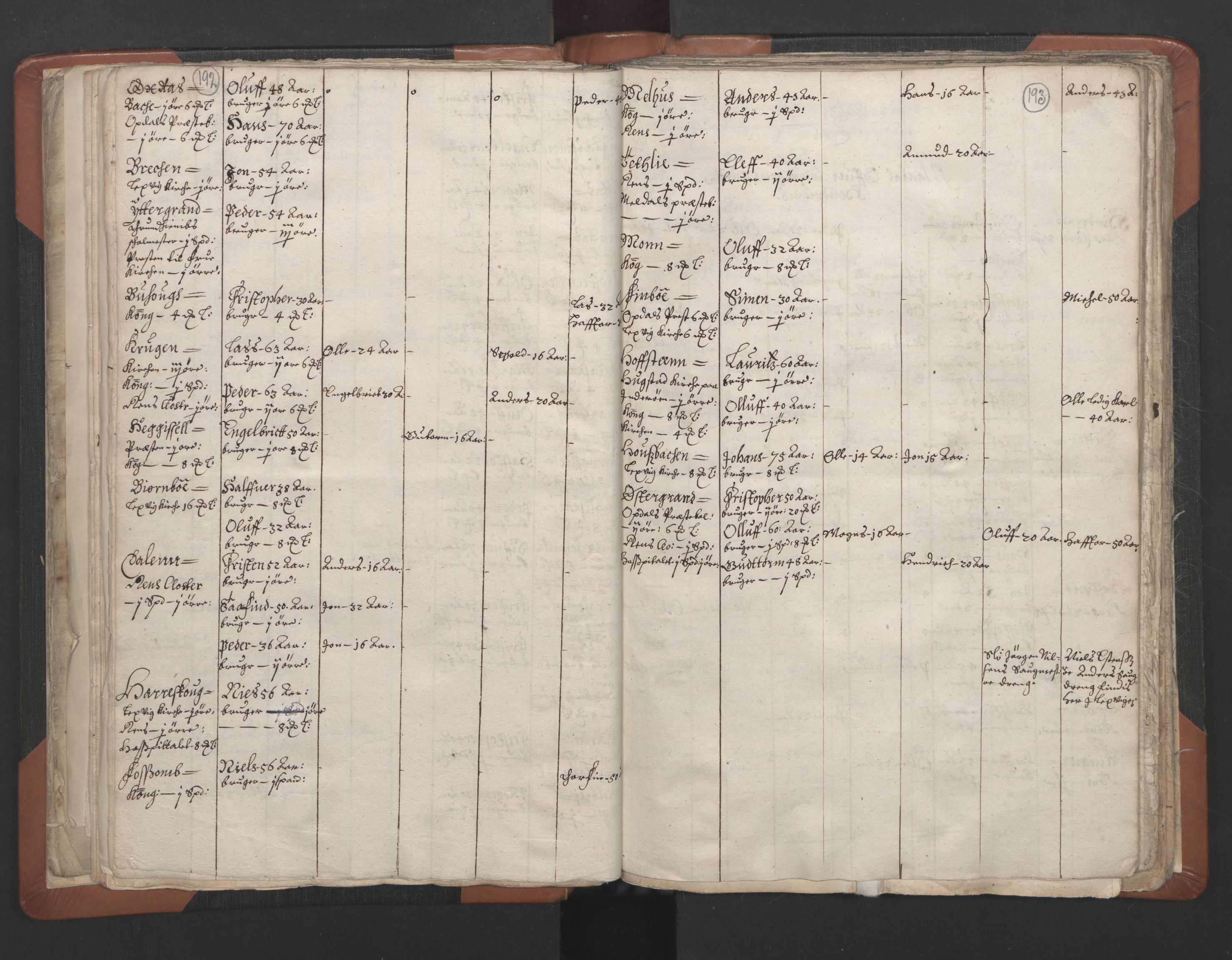 RA, Vicar's Census 1664-1666, no. 32: Innherad deanery, 1664-1666, p. 192-193