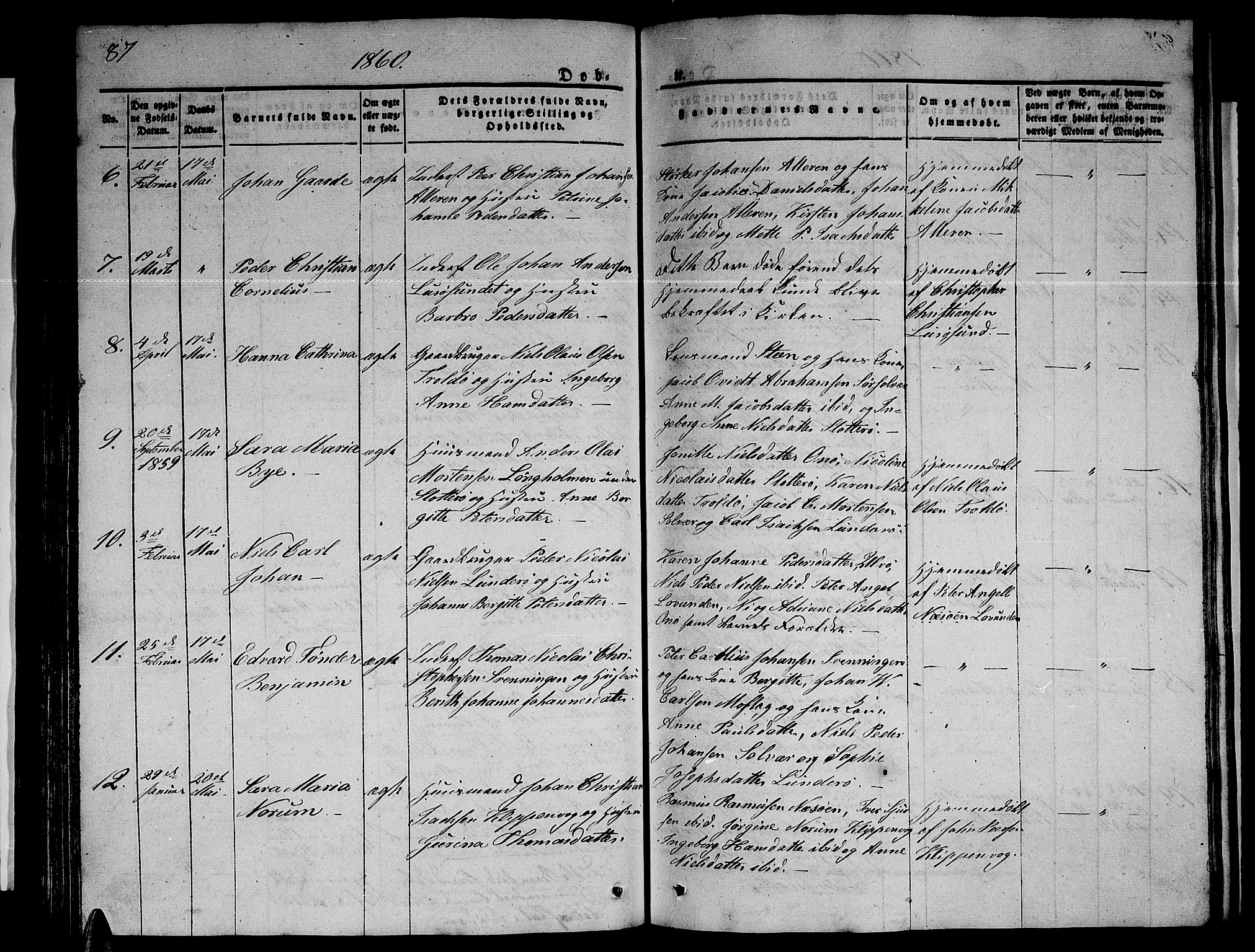 Ministerialprotokoller, klokkerbøker og fødselsregistre - Nordland, AV/SAT-A-1459/839/L0572: Parish register (copy) no. 839C02, 1841-1873, p. 87