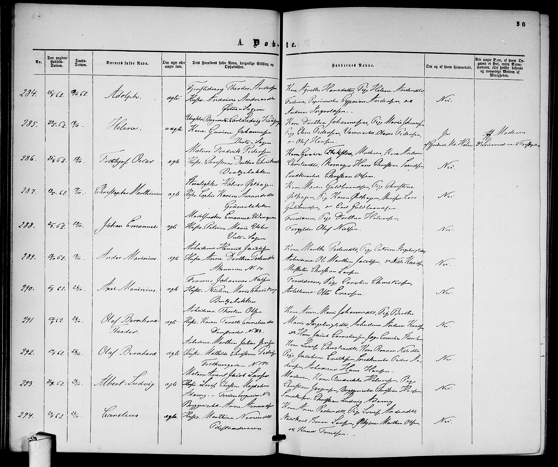 Gamle Aker prestekontor Kirkebøker, AV/SAO-A-10617a/G/L0001: Parish register (copy) no. 1, 1861-1868, p. 50