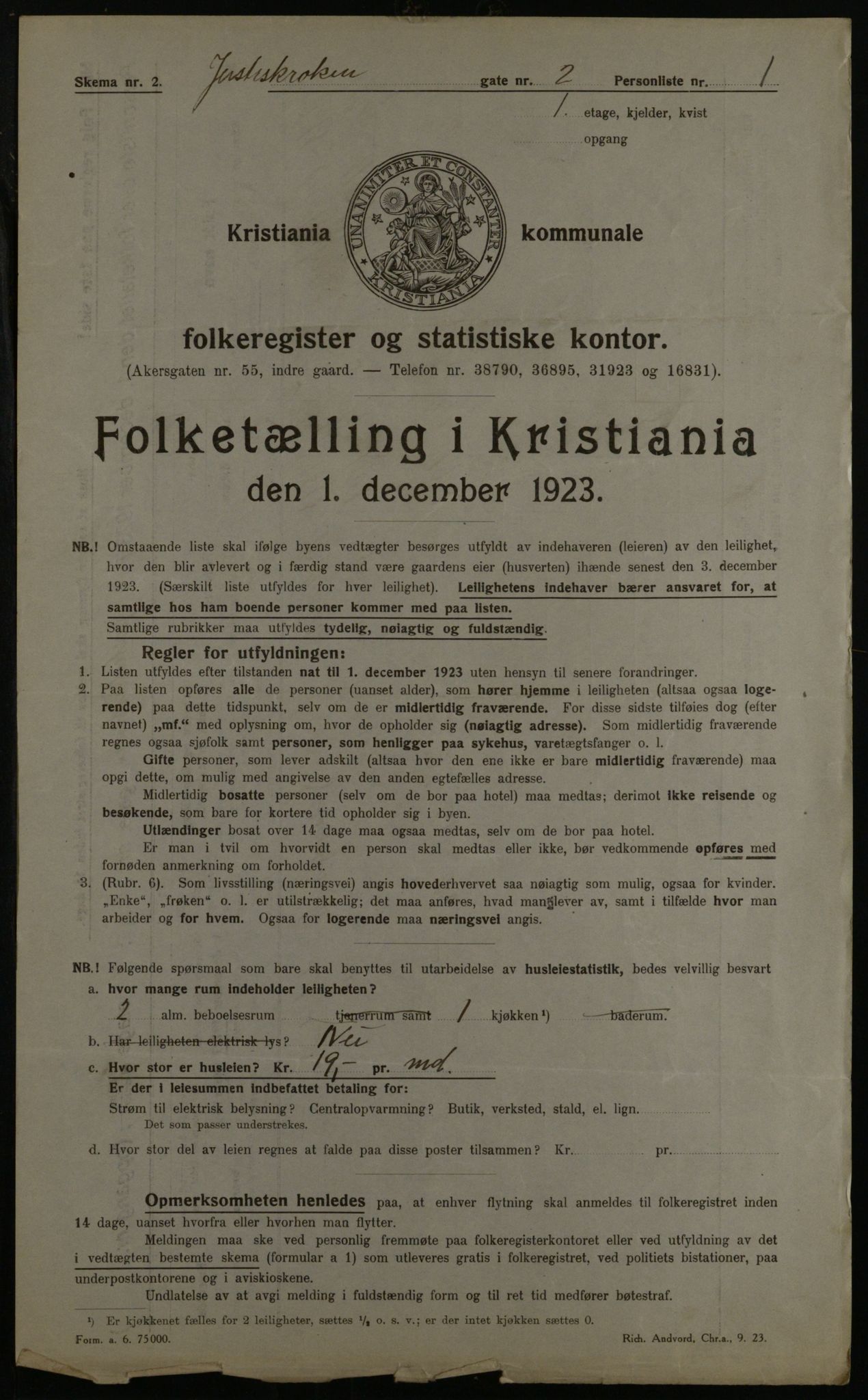 OBA, Municipal Census 1923 for Kristiania, 1923, p. 53543