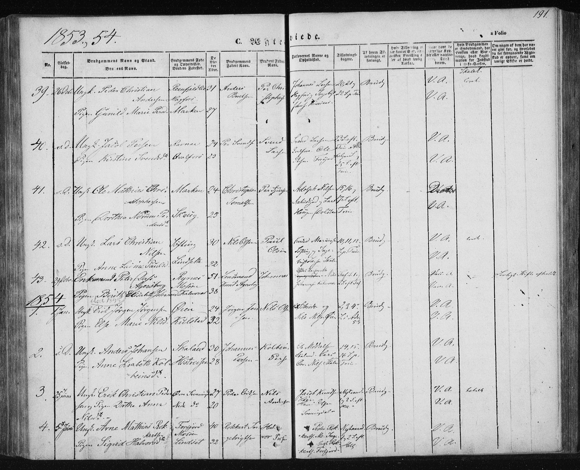 Ministerialprotokoller, klokkerbøker og fødselsregistre - Nordland, AV/SAT-A-1459/820/L0291: Parish register (official) no. 820A12, 1846-1854, p. 191