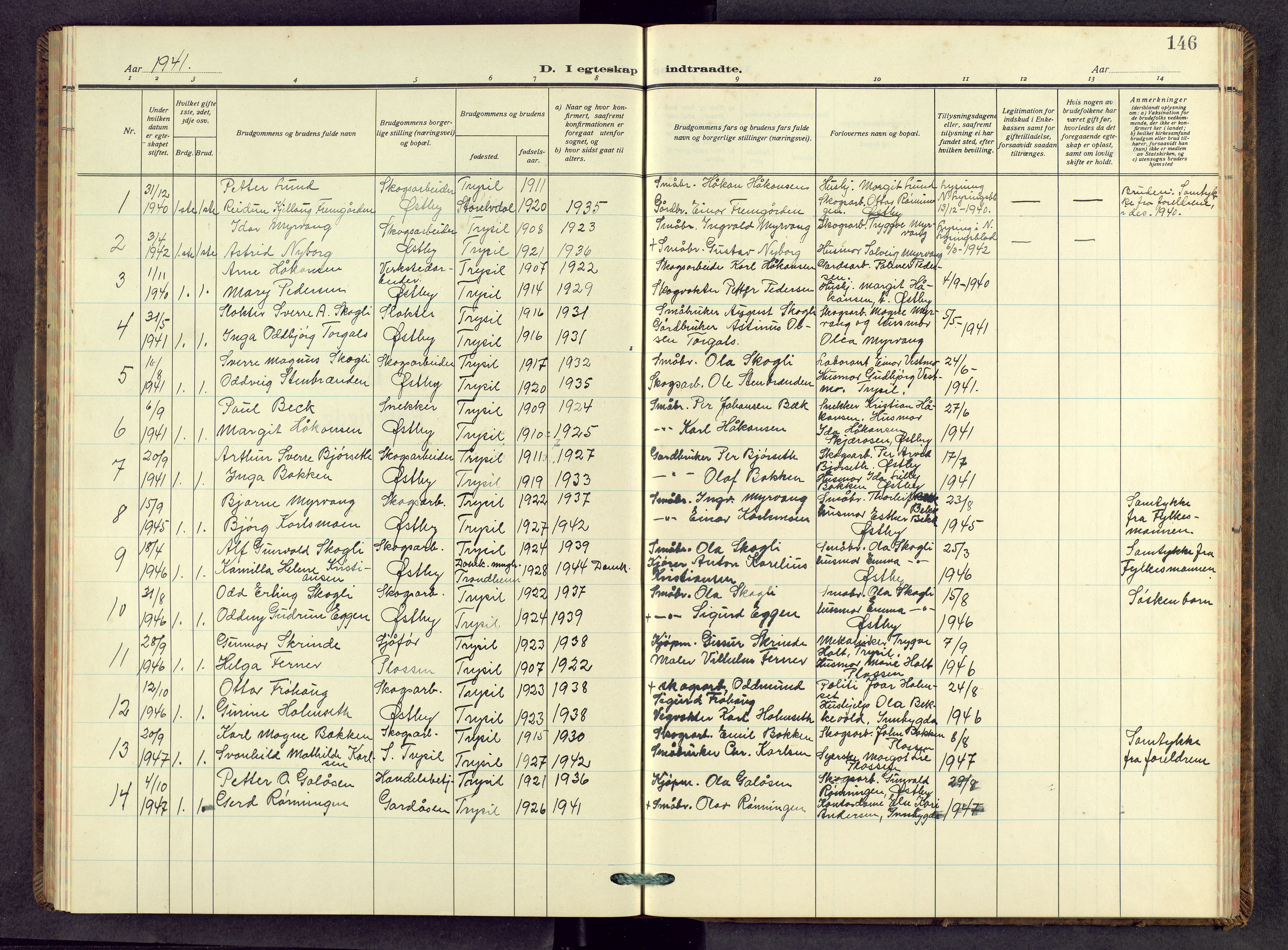 Trysil prestekontor, AV/SAH-PREST-046/H/Ha/Hab/L0014: Parish register (copy) no. 14, 1940-1961, p. 146