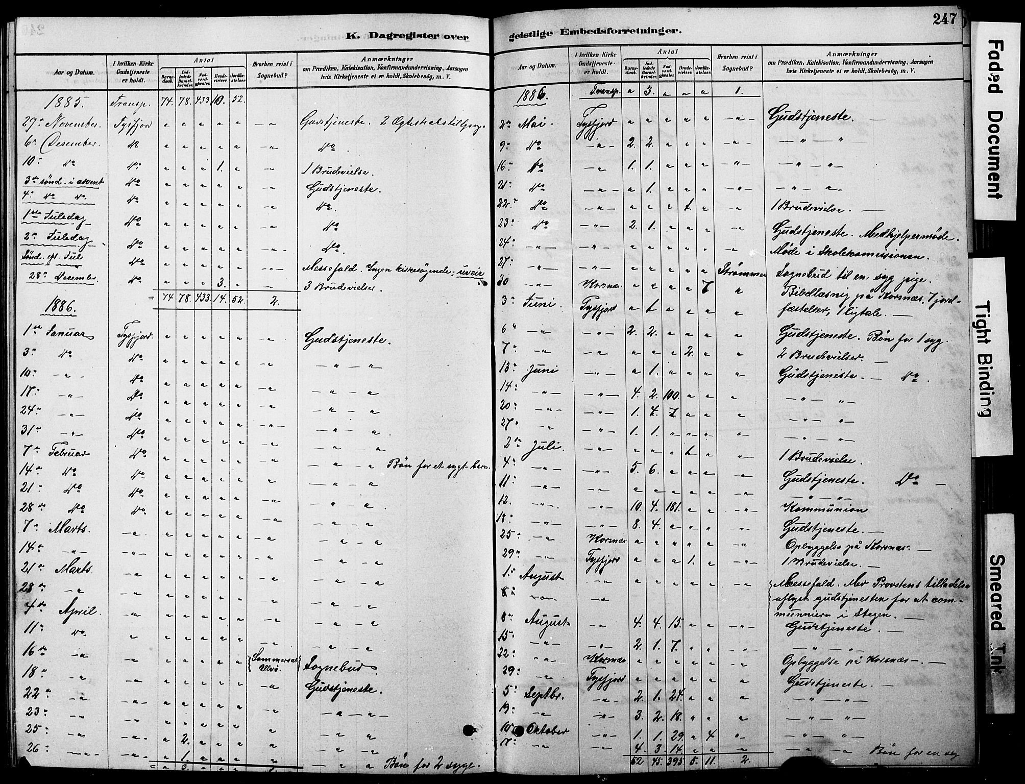 Ministerialprotokoller, klokkerbøker og fødselsregistre - Nordland, AV/SAT-A-1459/861/L0875: Parish register (copy) no. 861C01, 1879-1887, p. 247