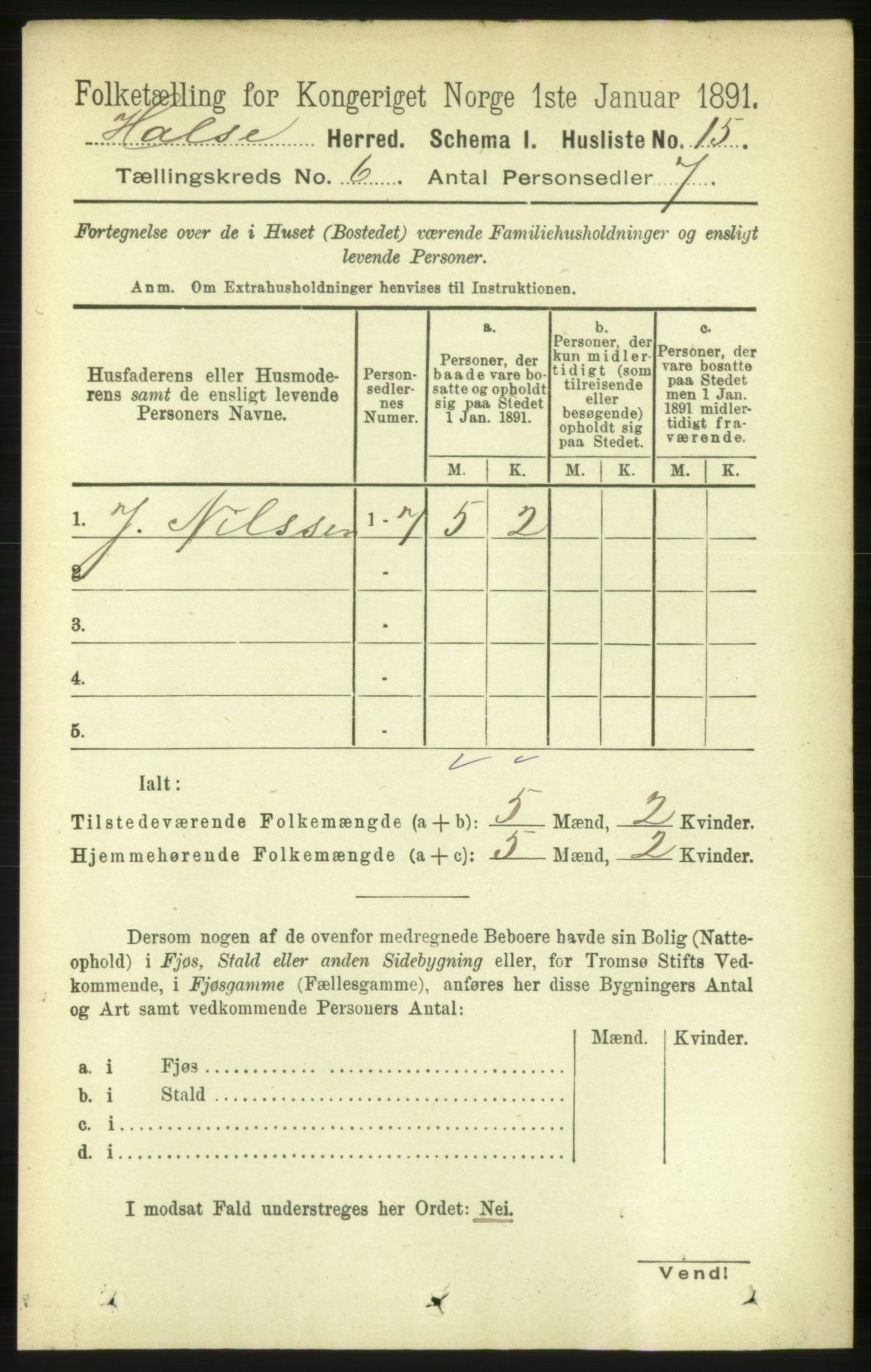 RA, 1891 census for 1571 Halsa, 1891, p. 1465