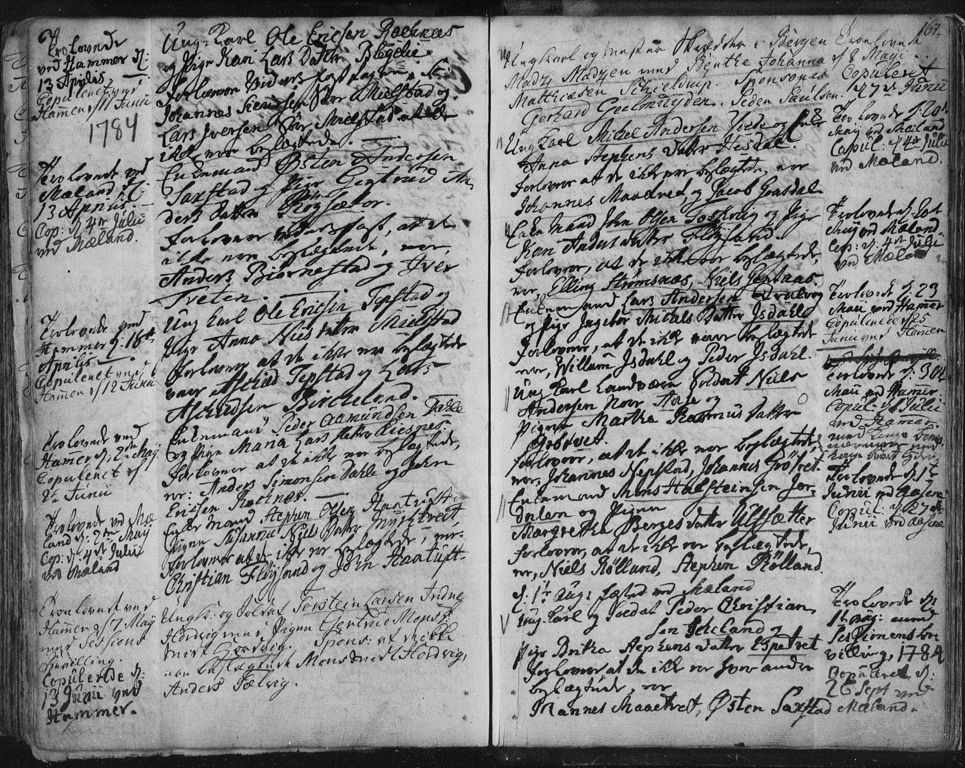 Hamre sokneprestembete, AV/SAB-A-75501/H/Ha/Haa/Haaa/L0008: Parish register (official) no. A 8, 1778-1804, p. 167