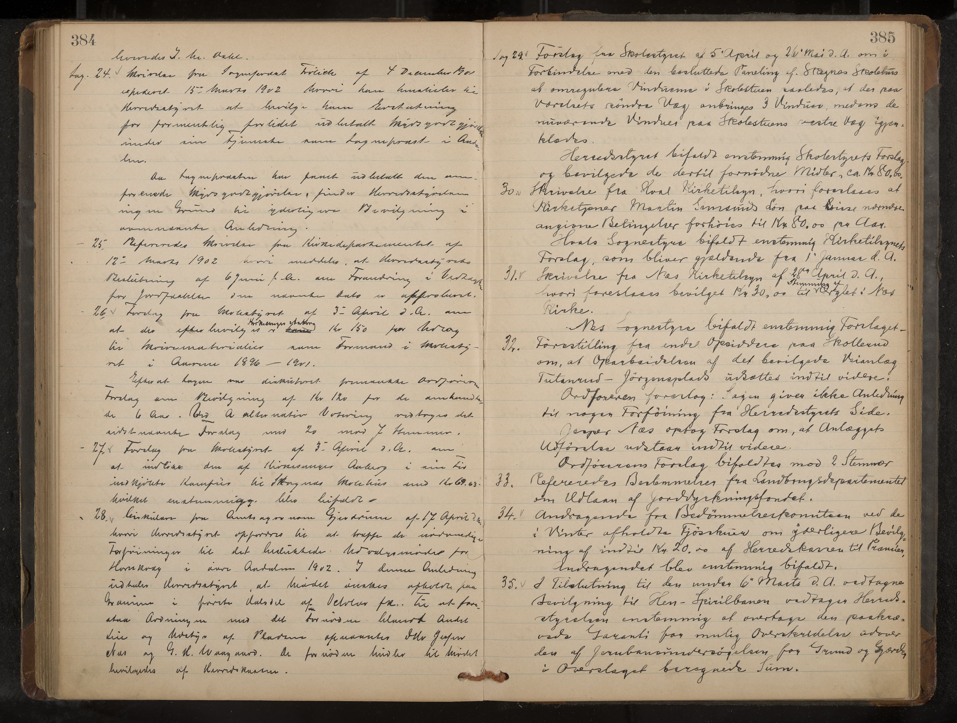 Ådal formannskap og sentraladministrasjon, IKAK/0614021/A/Aa/L0002: Møtebok, 1891-1907, p. 384-385