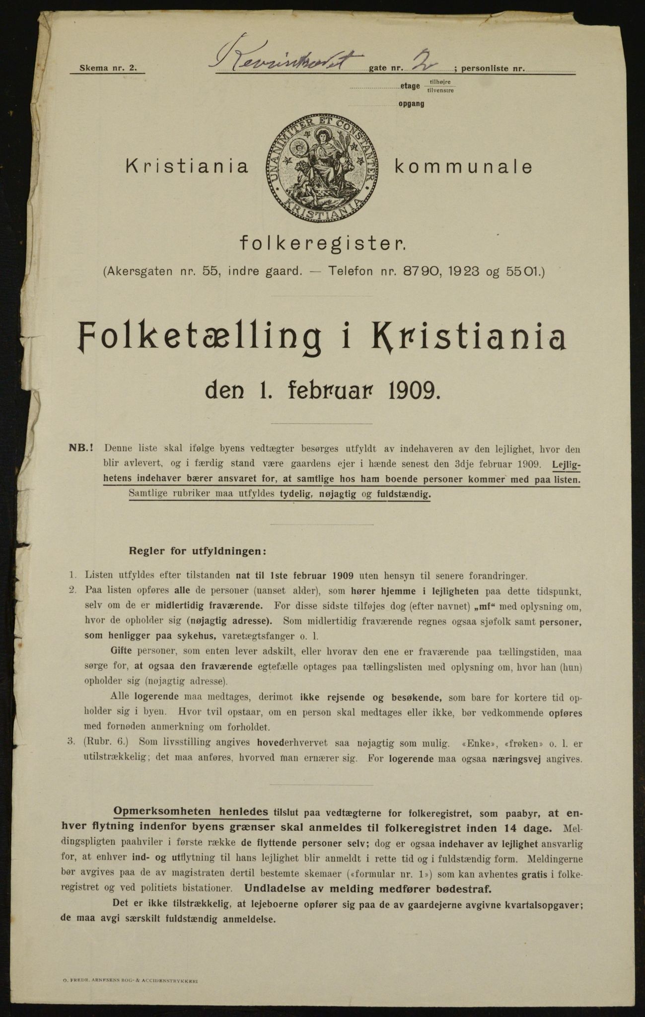 OBA, Municipal Census 1909 for Kristiania, 1909, p. 75131