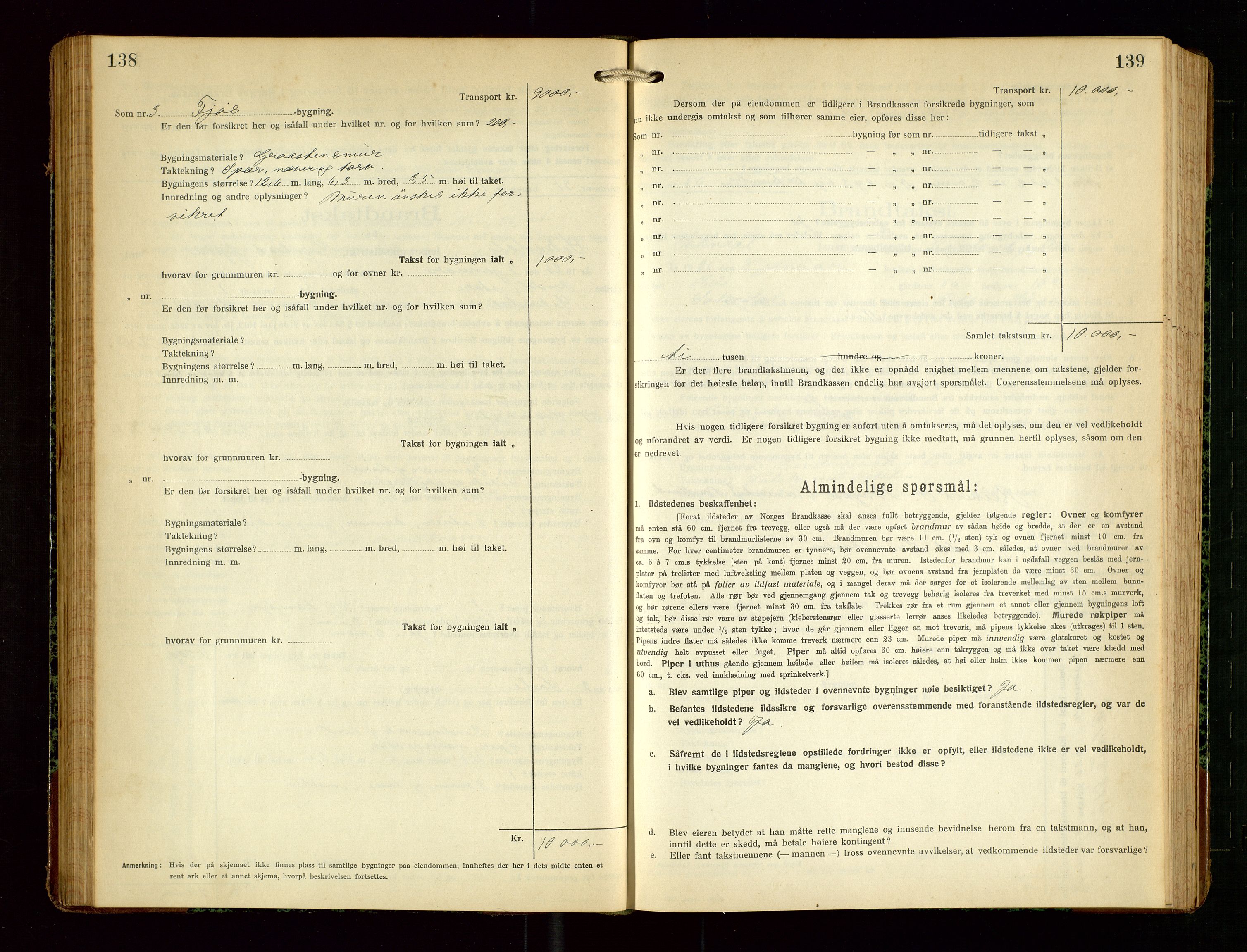 Sokndal lensmannskontor, SAST/A-100417/Gob/L0006: "Brandtakst-Protokol", 1924-1930, p. 138-139