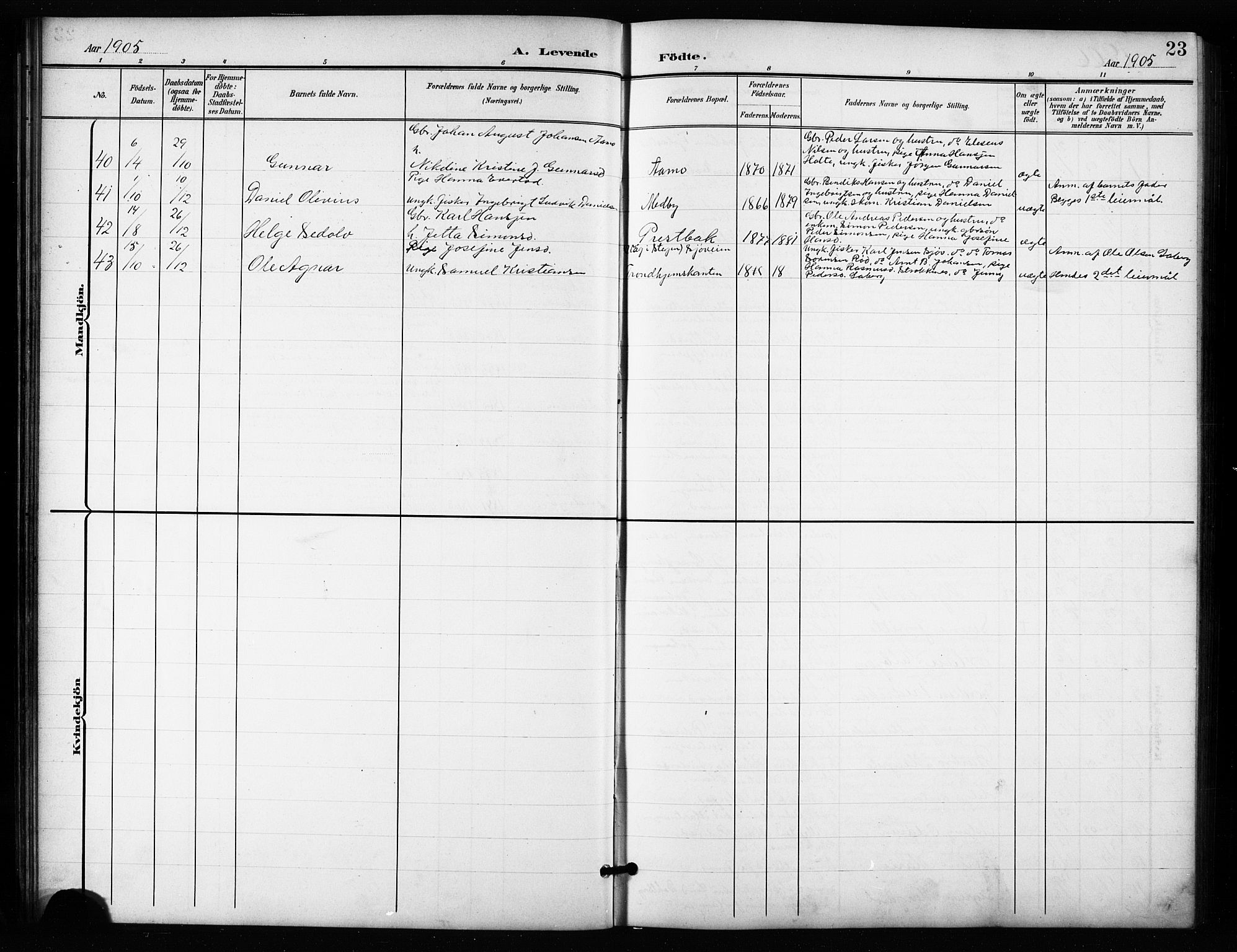 Salangen sokneprestembete, SATØ/S-1324/H/Ha/L0004klokker: Parish register (copy) no. 4, 1900-1924, p. 23