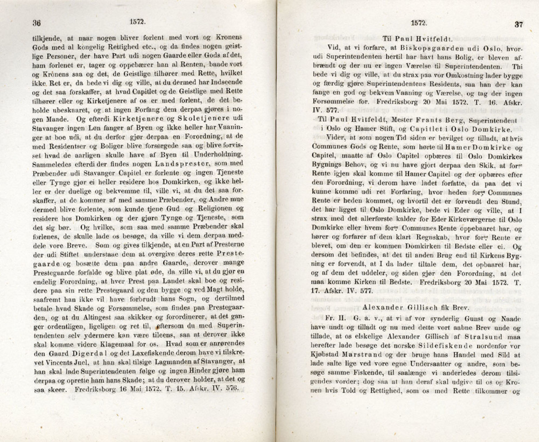 Publikasjoner utgitt av Det Norske Historiske Kildeskriftfond, PUBL/-/-/-: Norske Rigs-Registranter, bind 2, 1572-1588, p. 36-37