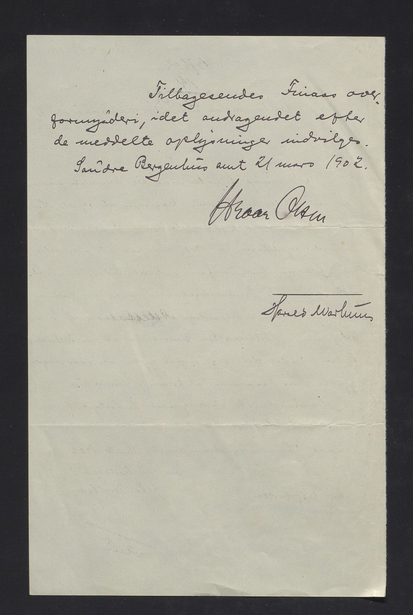 Finnaas kommune. Overformynderiet, IKAH/1218a-812/R/Ra/Raa/L0007/0001: Årlege rekneskap m/vedlegg / Årlege rekneskap m/vedlegg, 1901