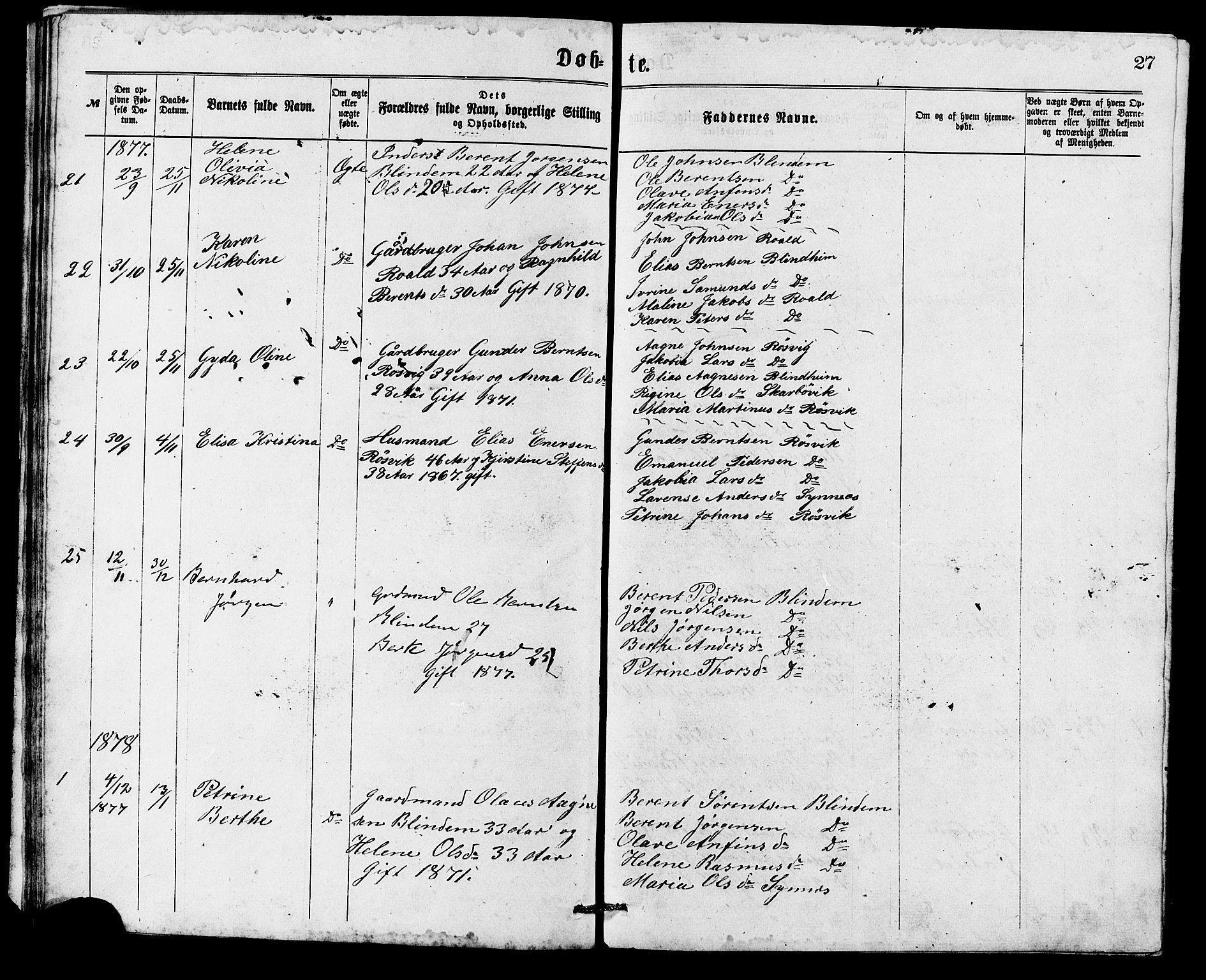 Ministerialprotokoller, klokkerbøker og fødselsregistre - Møre og Romsdal, AV/SAT-A-1454/537/L0521: Parish register (copy) no. 537C02, 1869-1888, p. 27