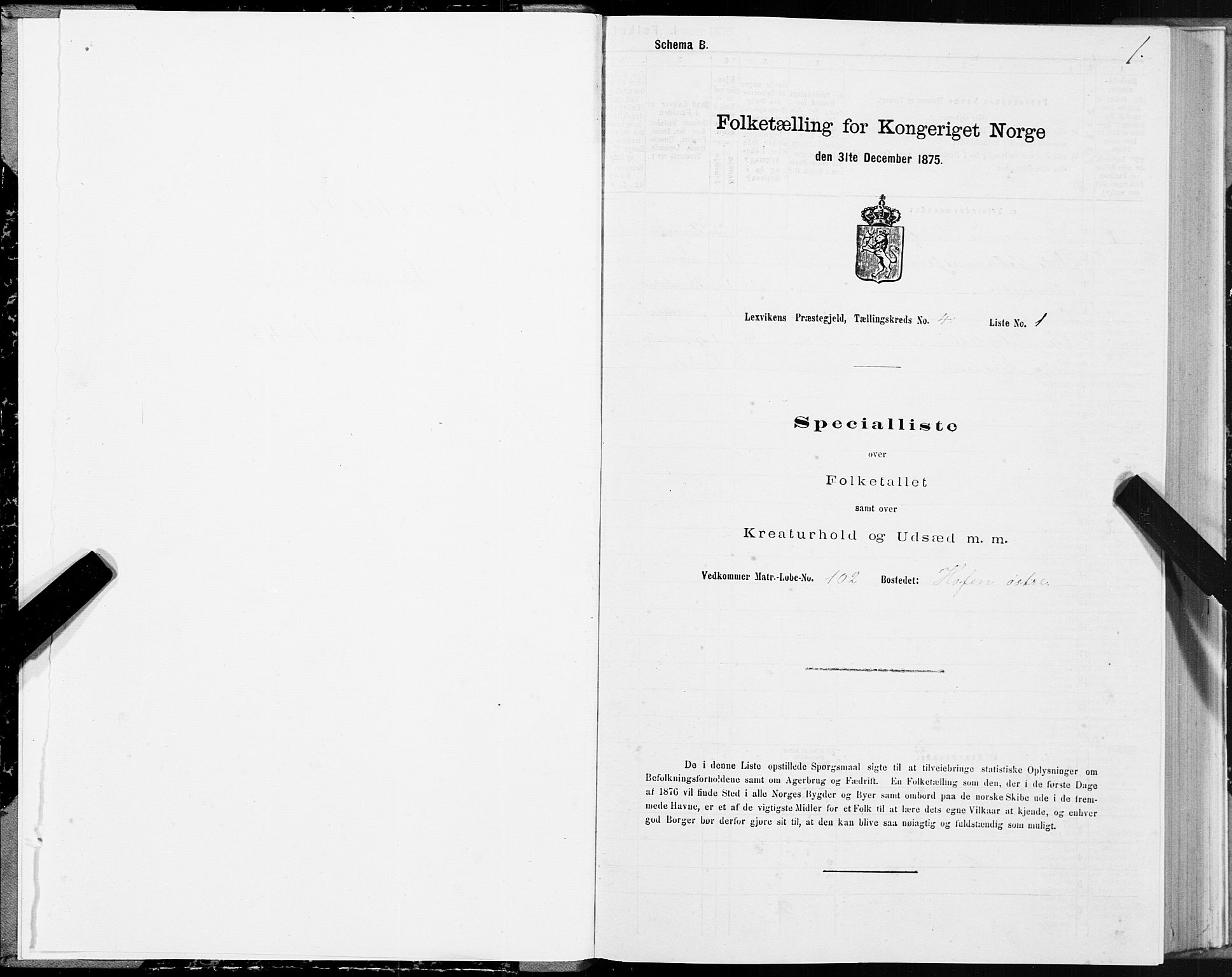 SAT, 1875 census for 1718P Leksvik, 1875, p. 3001