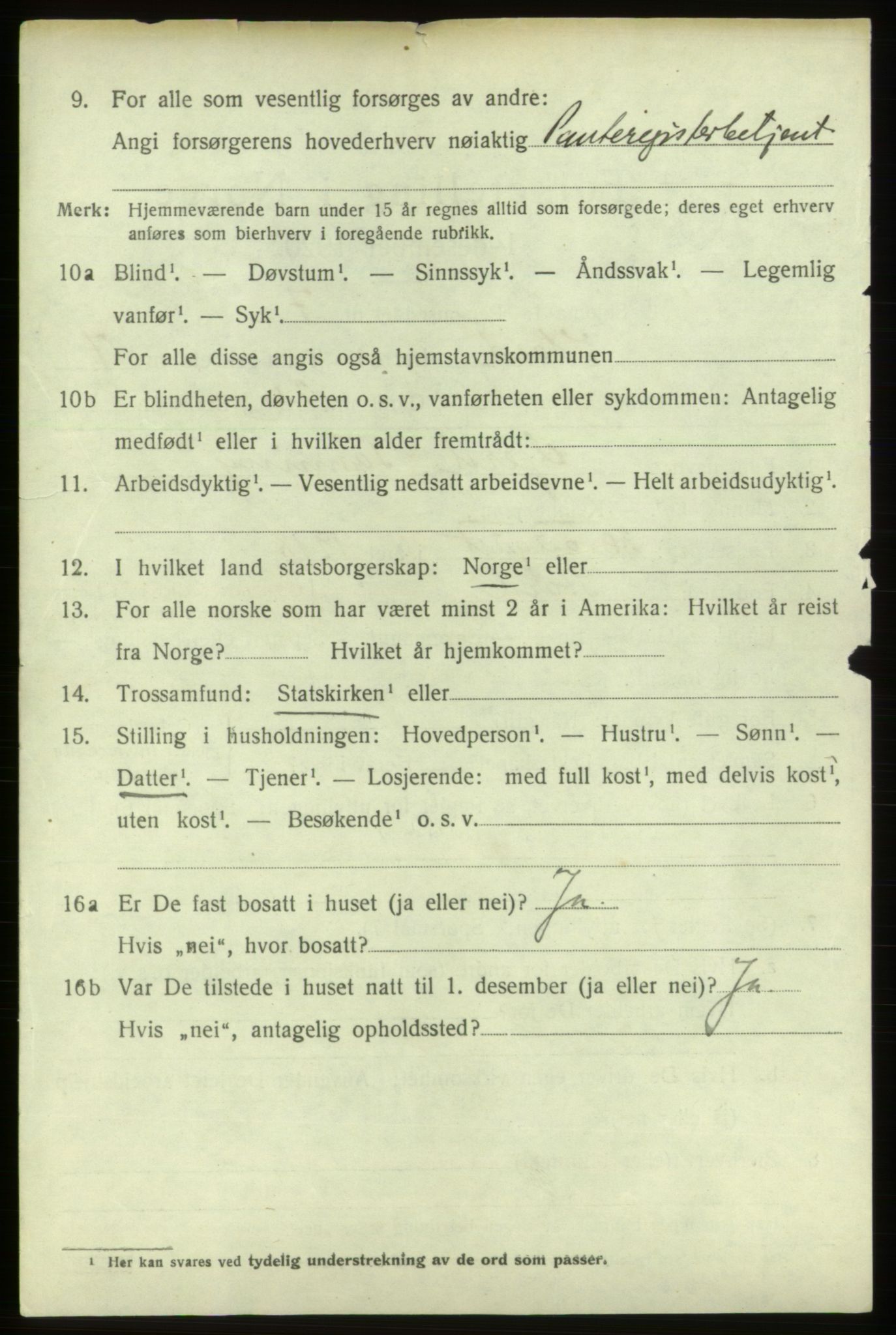 SAB, 1920 census for Stord, 1920, p. 4440