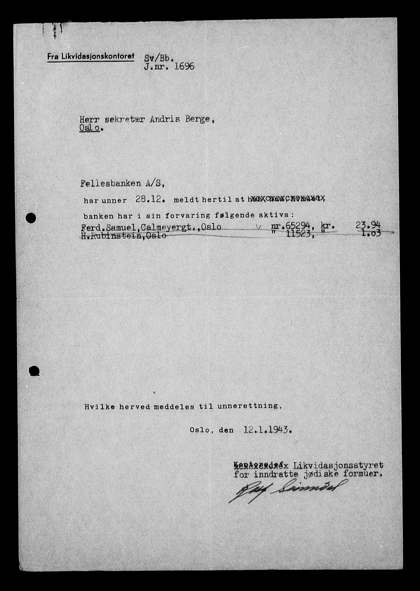 Justisdepartementet, Tilbakeføringskontoret for inndratte formuer, AV/RA-S-1564/H/Hc/Hcc/L0976: --, 1945-1947, p. 713