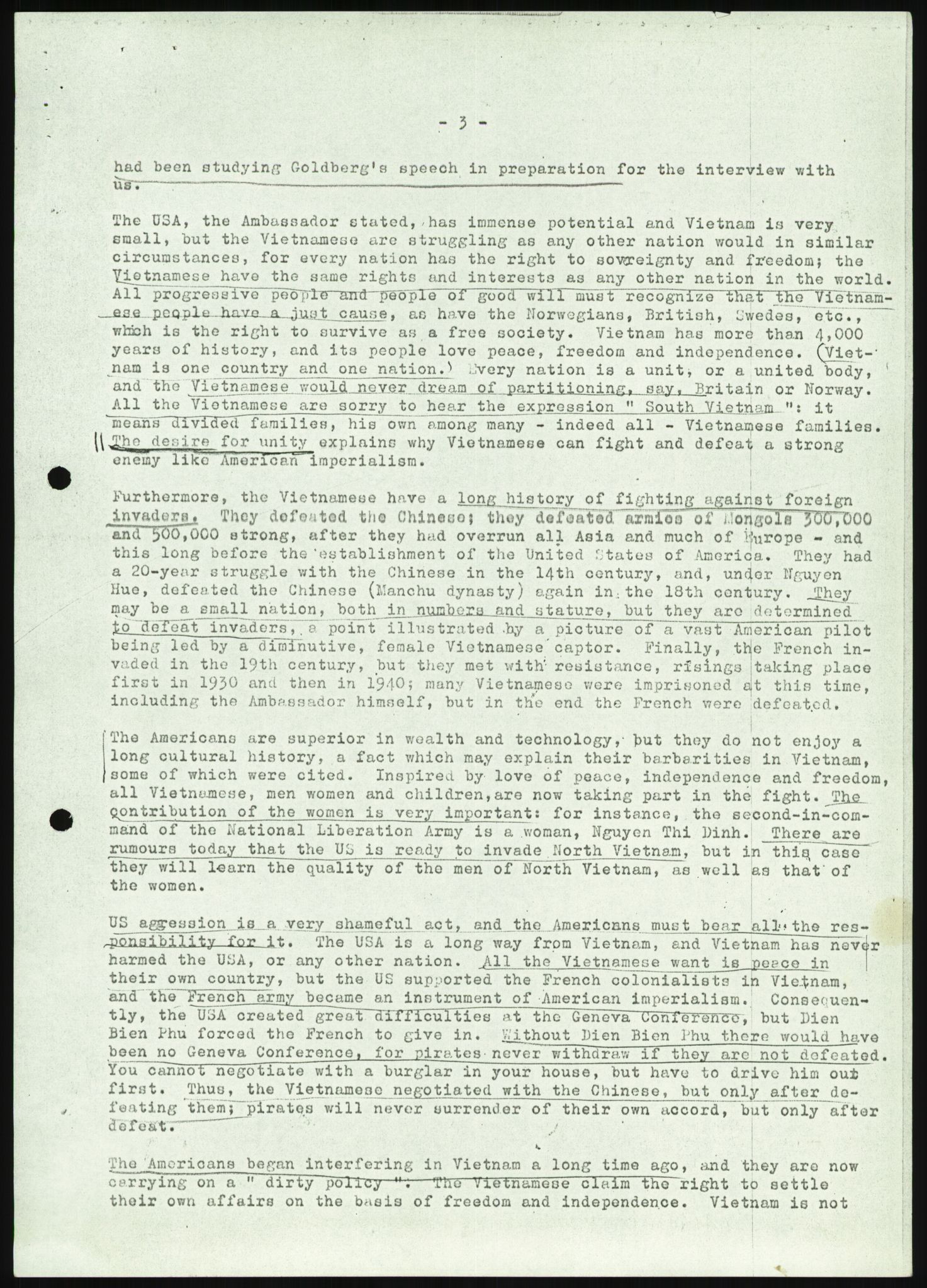 Utenriksdepartementet, hovedarkiv, AV/RA-S-6794/D/Da/Daa/L0969/0001: Verdenspolitikk. Fremmede staters politikk. Generelt / Sør-Vietnam: Nobelpristakeres fredsaksjoner (2 mapper), 1967-1969, p. 14