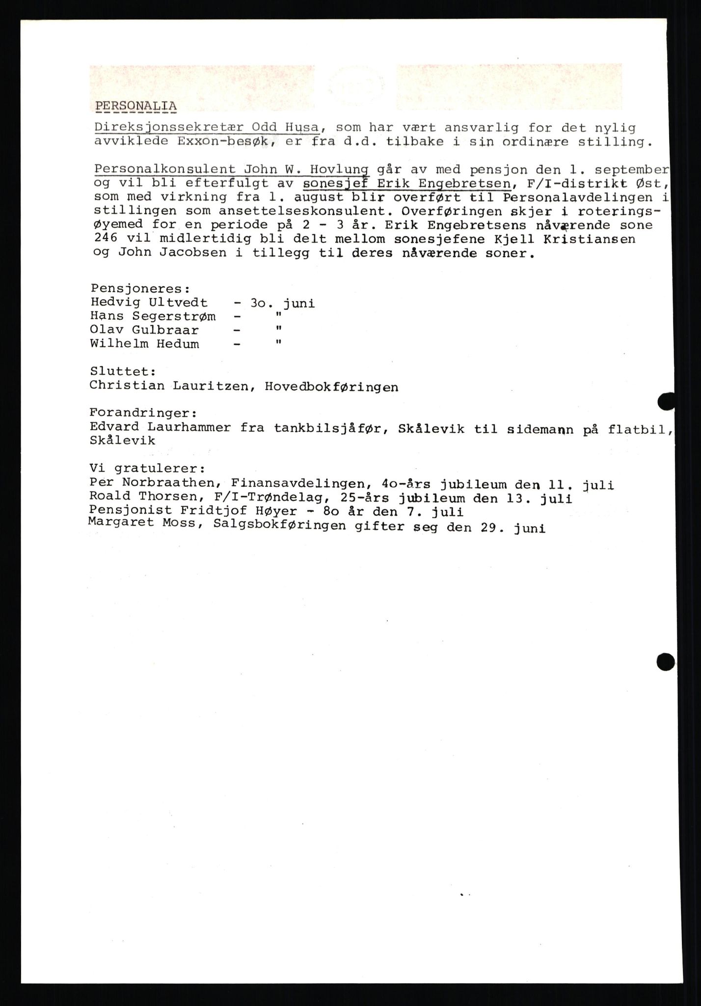 Pa 0982 - Esso Norge A/S, AV/SAST-A-100448/X/Xd/L0001: Esso Extra Nytt, 1977-1980