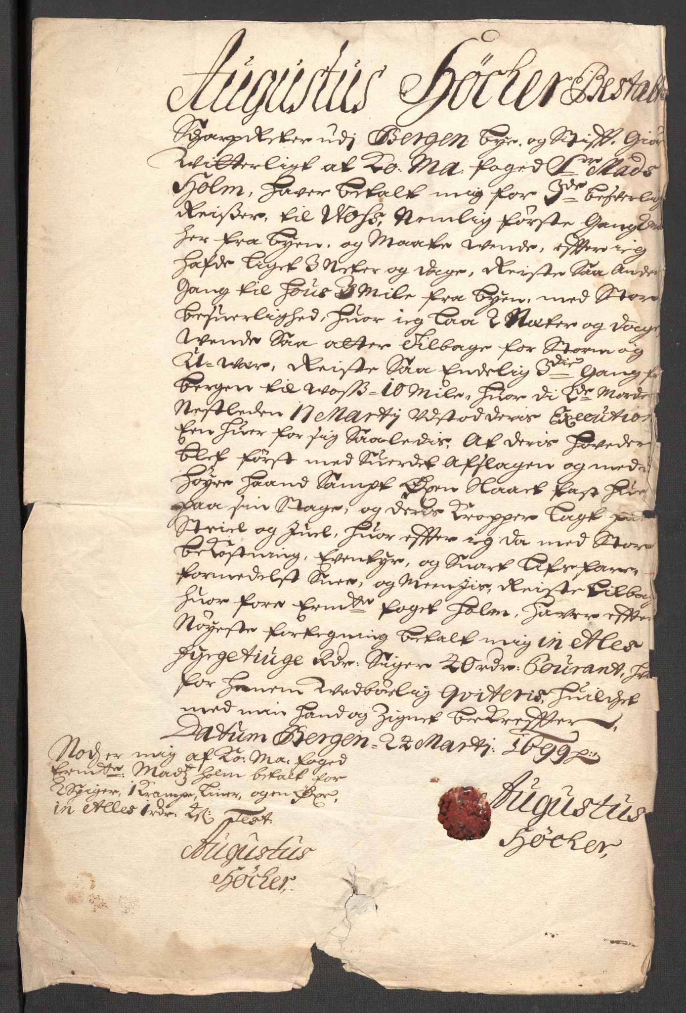 Rentekammeret inntil 1814, Reviderte regnskaper, Fogderegnskap, AV/RA-EA-4092/R51/L3184: Fogderegnskap Nordhordland og Voss, 1698-1699, p. 183