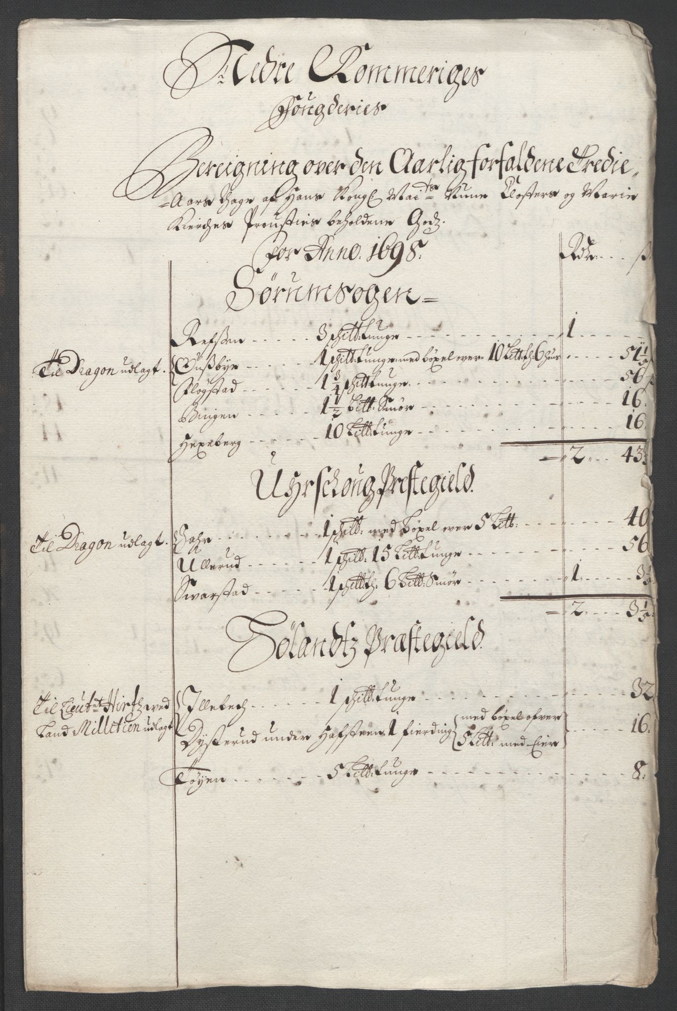 Rentekammeret inntil 1814, Reviderte regnskaper, Fogderegnskap, RA/EA-4092/R11/L0581: Fogderegnskap Nedre Romerike, 1698, p. 25