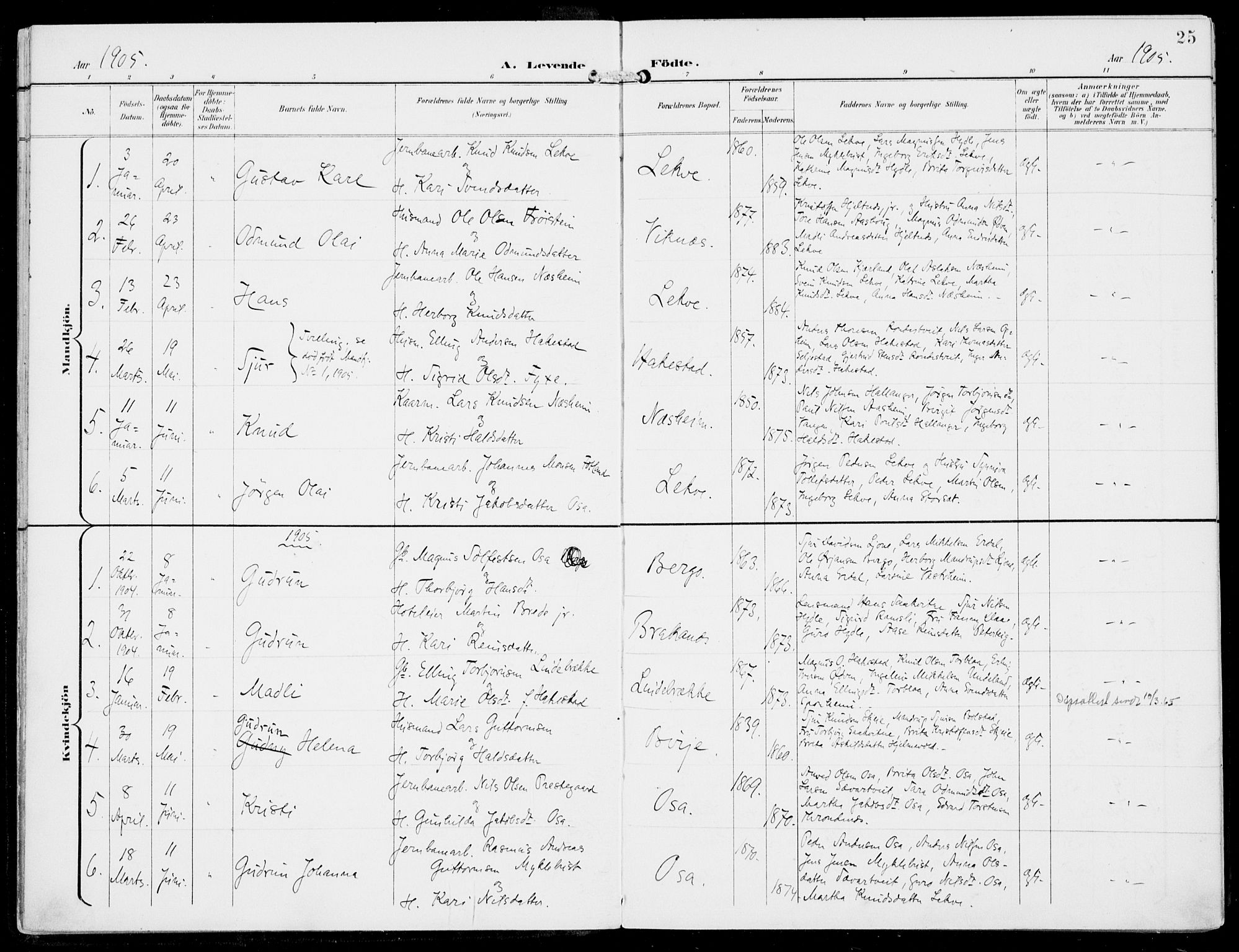 Ulvik sokneprestembete, SAB/A-78801/H/Haa: Parish register (official) no. B  2, 1898-1924, p. 25