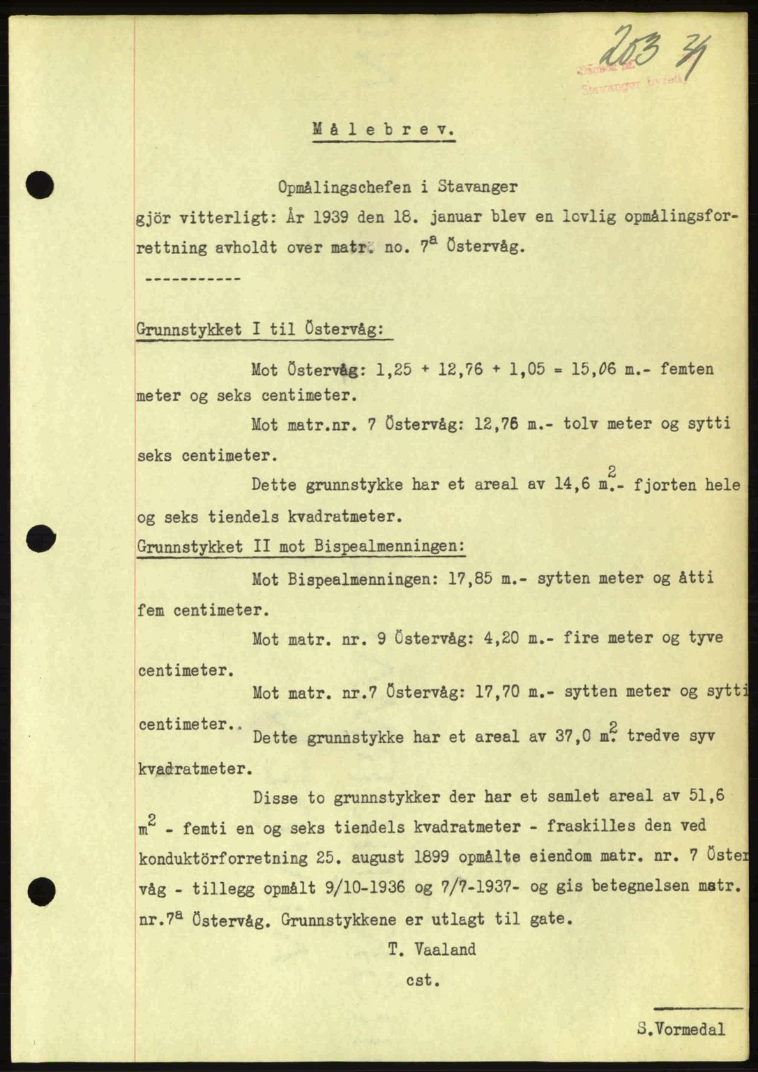 Stavanger byrett, SAST/A-100455/002/G/Gb/L0014: Mortgage book no. A4, 1938-1939, Diary no: : 203/1939