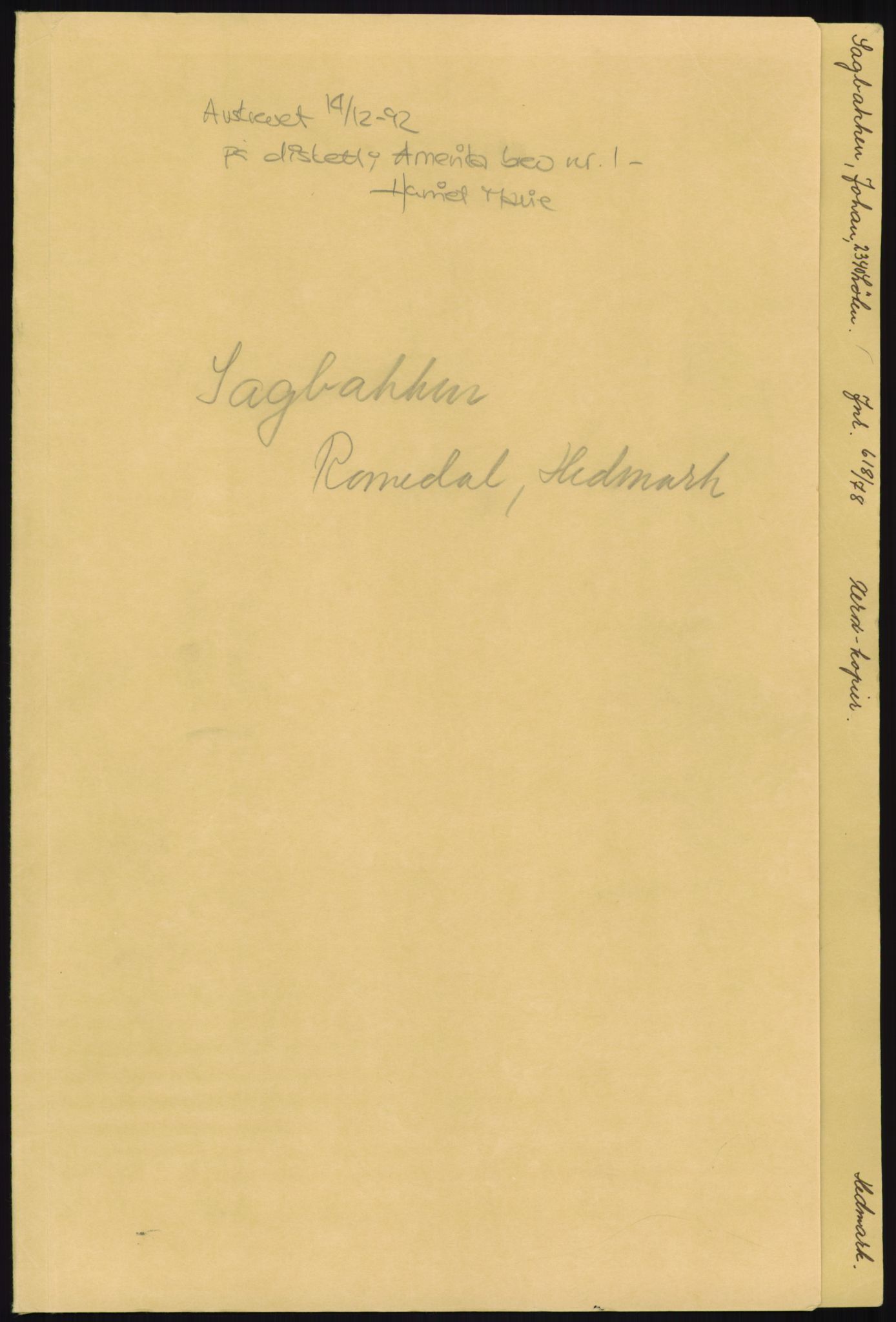 Samlinger til kildeutgivelse, Amerikabrevene, RA/EA-4057/F/L0008: Innlån fra Hedmark: Gamkind - Semmingsen, 1838-1914, p. 405