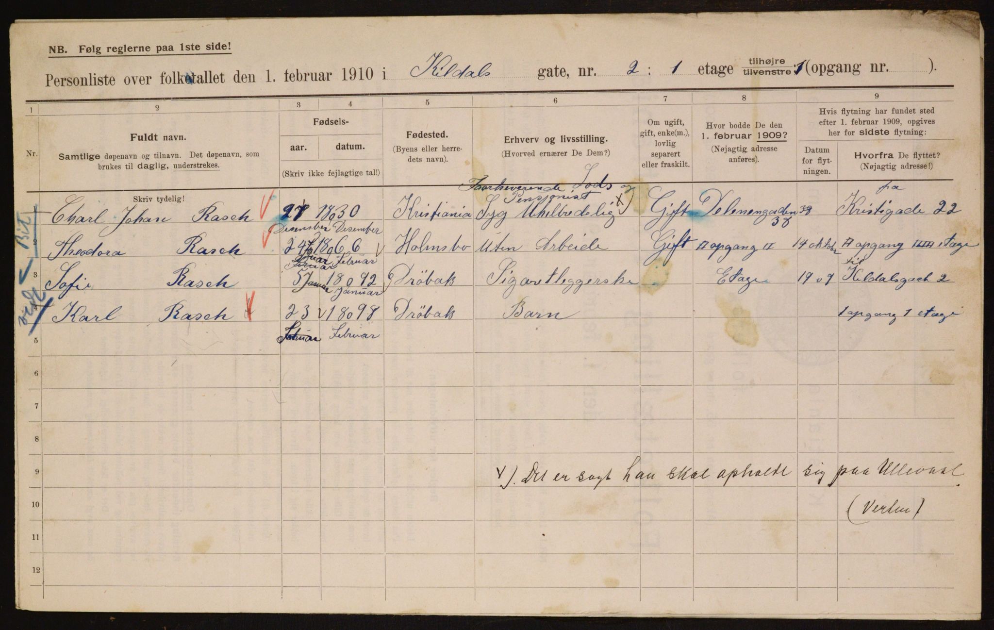 OBA, Municipal Census 1910 for Kristiania, 1910, p. 47979