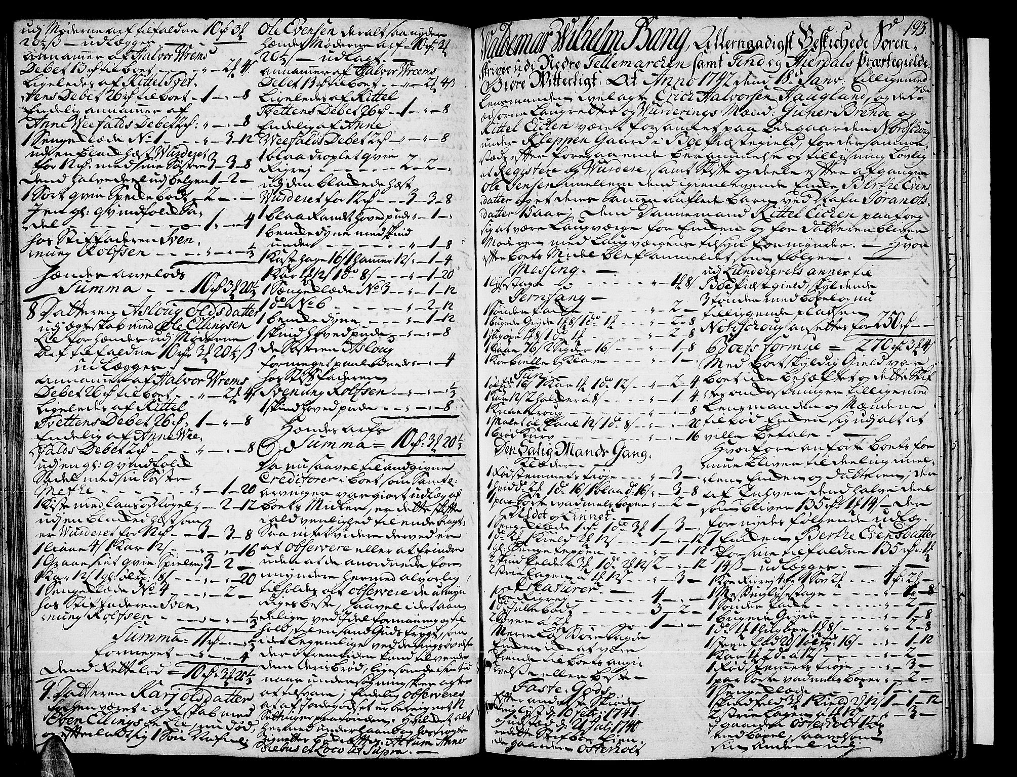 Nedre Telemark sorenskriveri, AV/SAKO-A-135/H/Hb/Hba/L0012: Skifteprotokoll, 1740-1745, p. 192b-193a