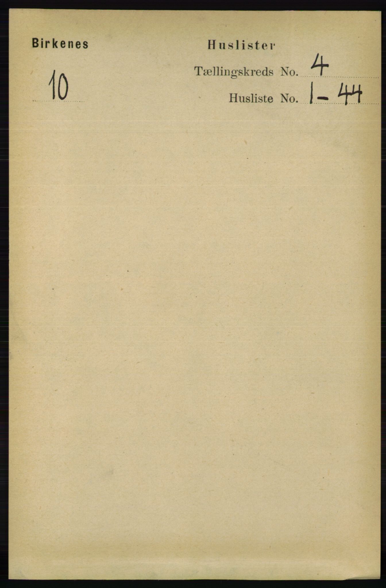 RA, 1891 Census for 0928 Birkenes, 1891, p. 1201