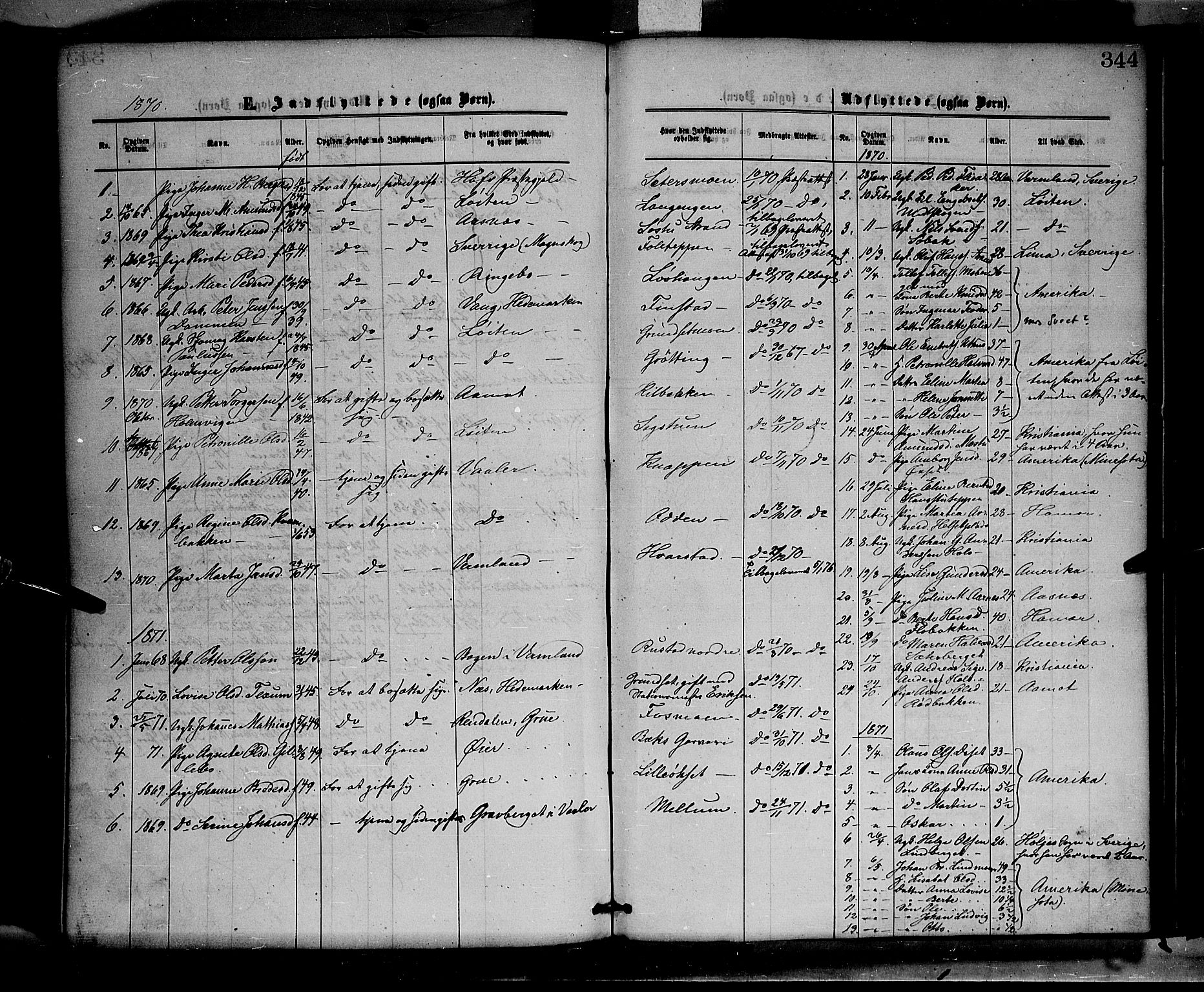 Elverum prestekontor, AV/SAH-PREST-044/H/Ha/Haa/L0011: Parish register (official) no. 11, 1869-1879, p. 344